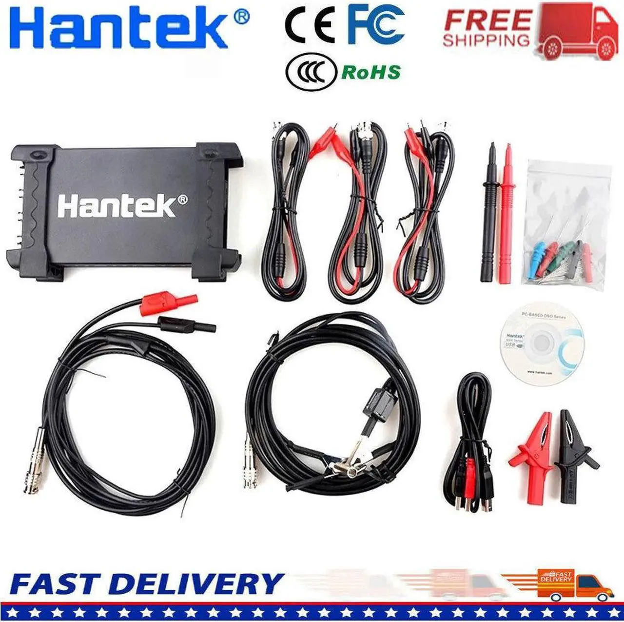 Main image of Hantek 6022BE Storage 2CH FFT PC Based Digital Oscilloscope USB 48MSa/s 20MHz