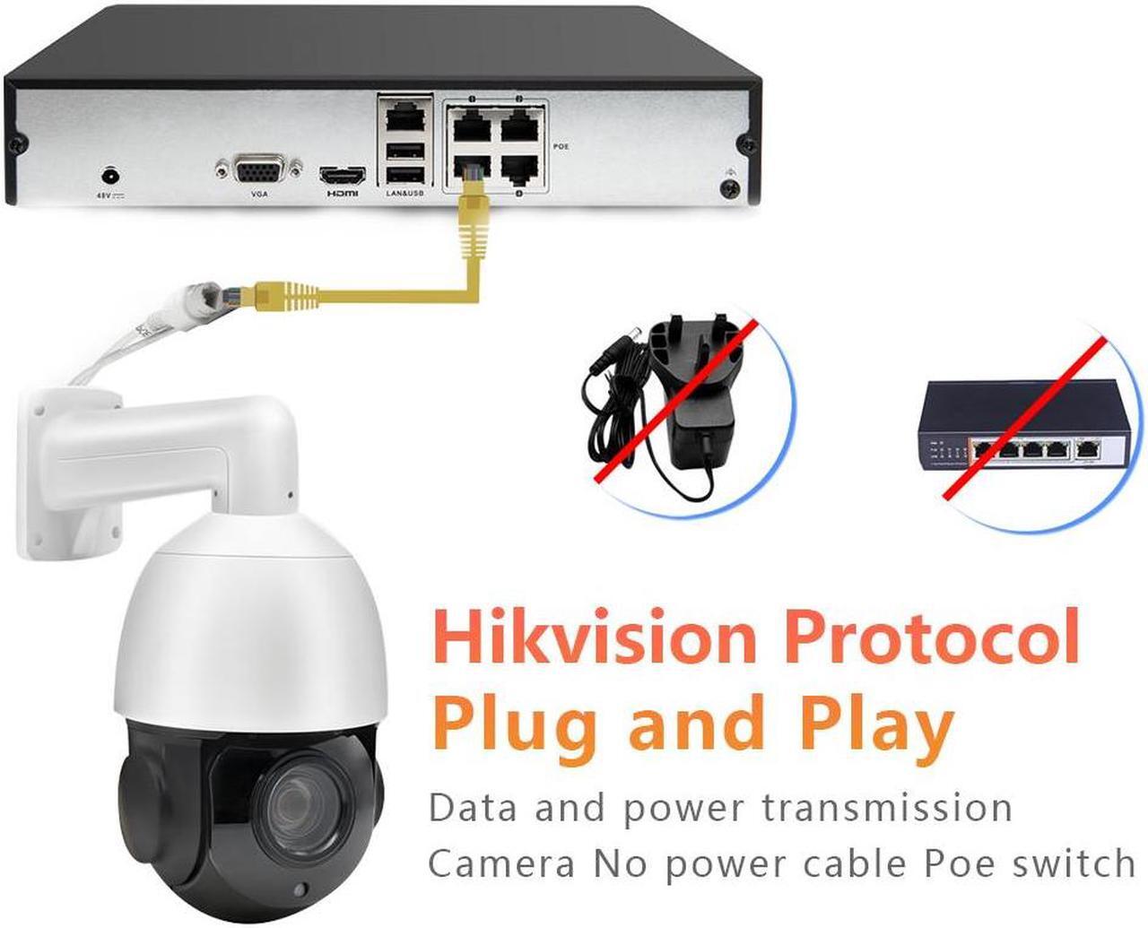 Alt view image 4 of 7 - 4K 8MP POE IP Speed Dome PTZ Camera 36x Zoom Mic&Speaker Human Auto Tracking