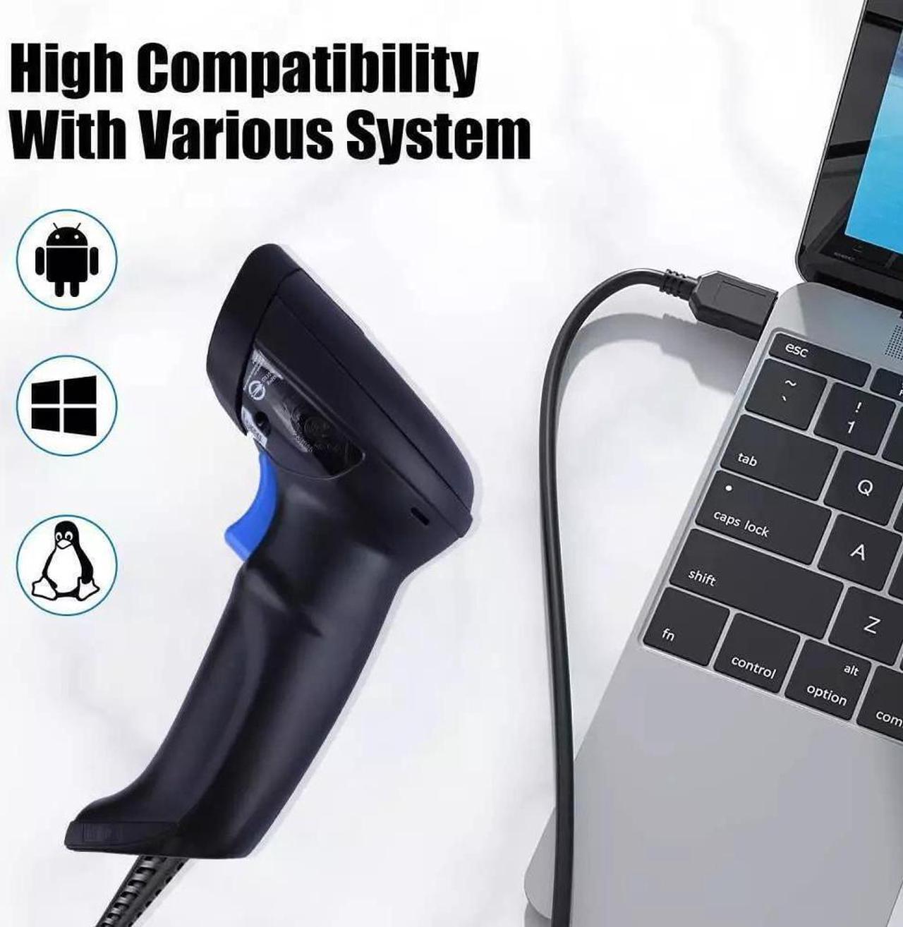Alt view image 3 of 6 - Datalogic QD2590-BKK1S 2D Corded Handheld Imager USB Barcode Scanner with Stand