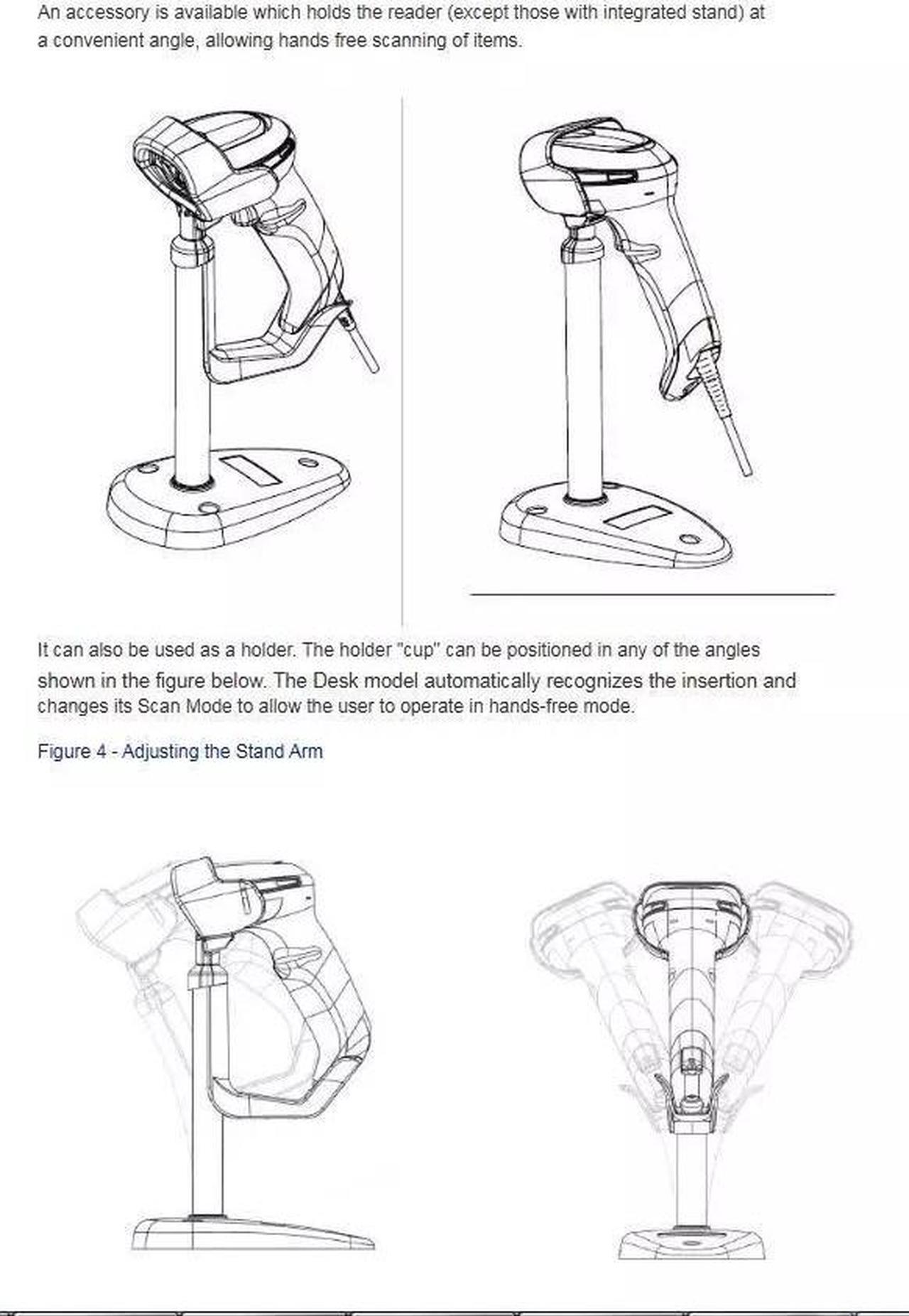 Alt view image 6 of 6 - Datalogic QD2590-BKK1S 2D Corded Handheld Imager USB Barcode Scanner with Stand