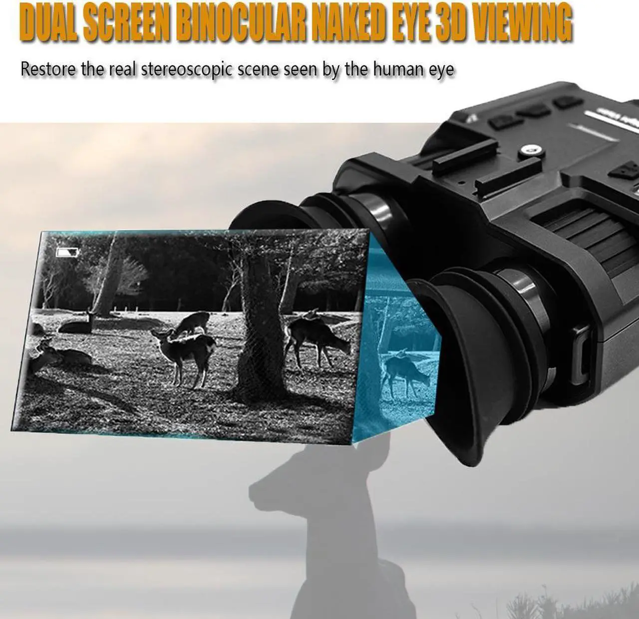 Alt view image 4 of 7 - NV8000 3D Night Vision Binoculars Goggles 1080P Head Mount Infrared Night Vision