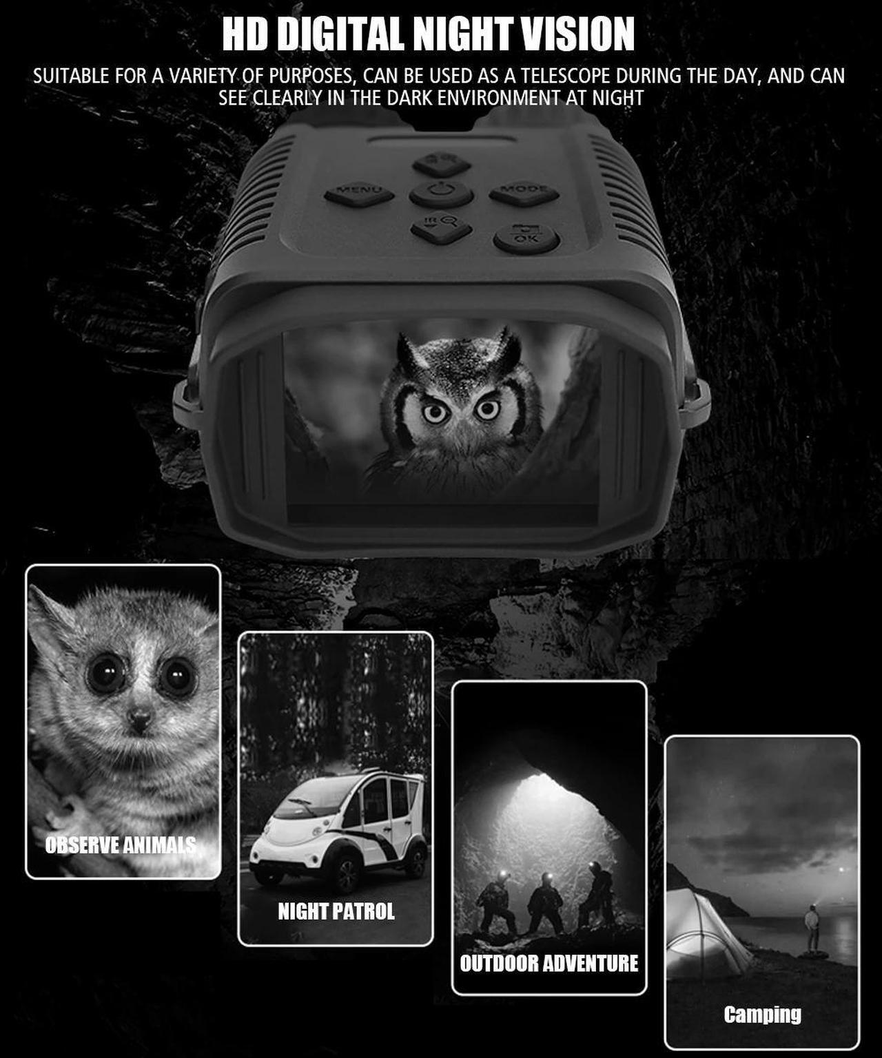 Alt view image 5 of 7 - NV1182 Digital Night Vision Binoculars with Recording/Photo Mini HD 1080P