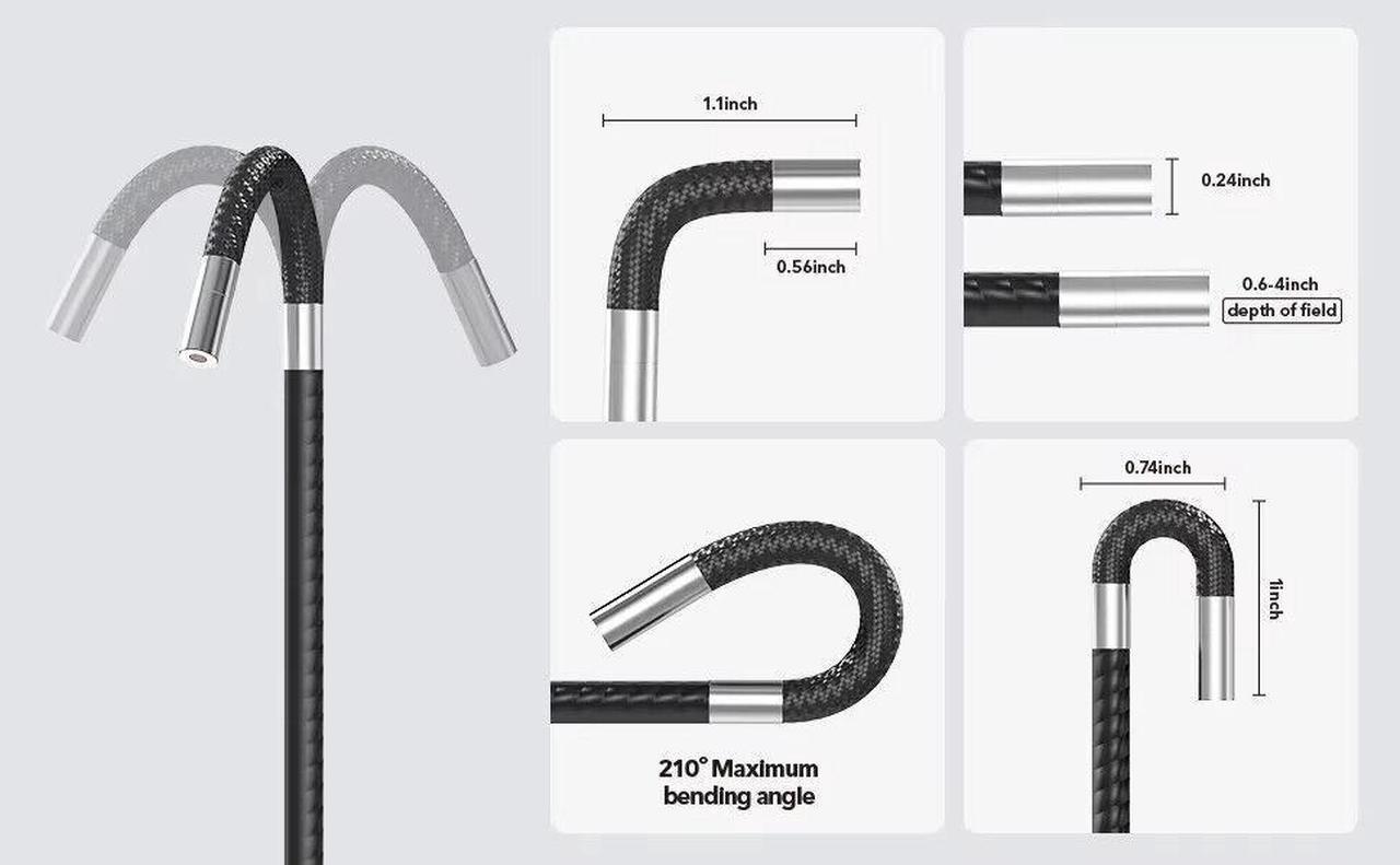 Alt view image 6 of 7 - Articulating Borescope 6.2mm 4 Ways IPS 4.3 inch Automotive Inspection Camera