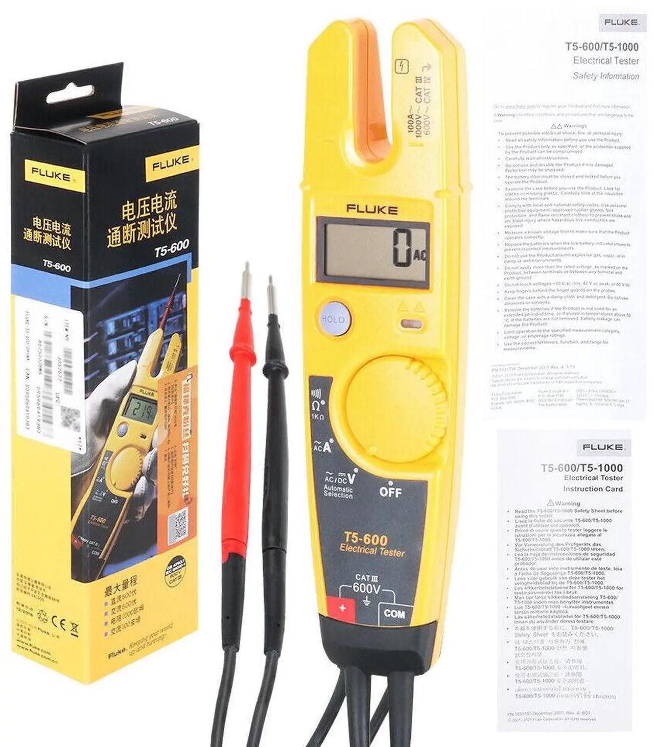 Alt view image 7 of 7 - Fluke T5-600 Electrical Tester Digital Multimeter Volt Meter Continuity Current