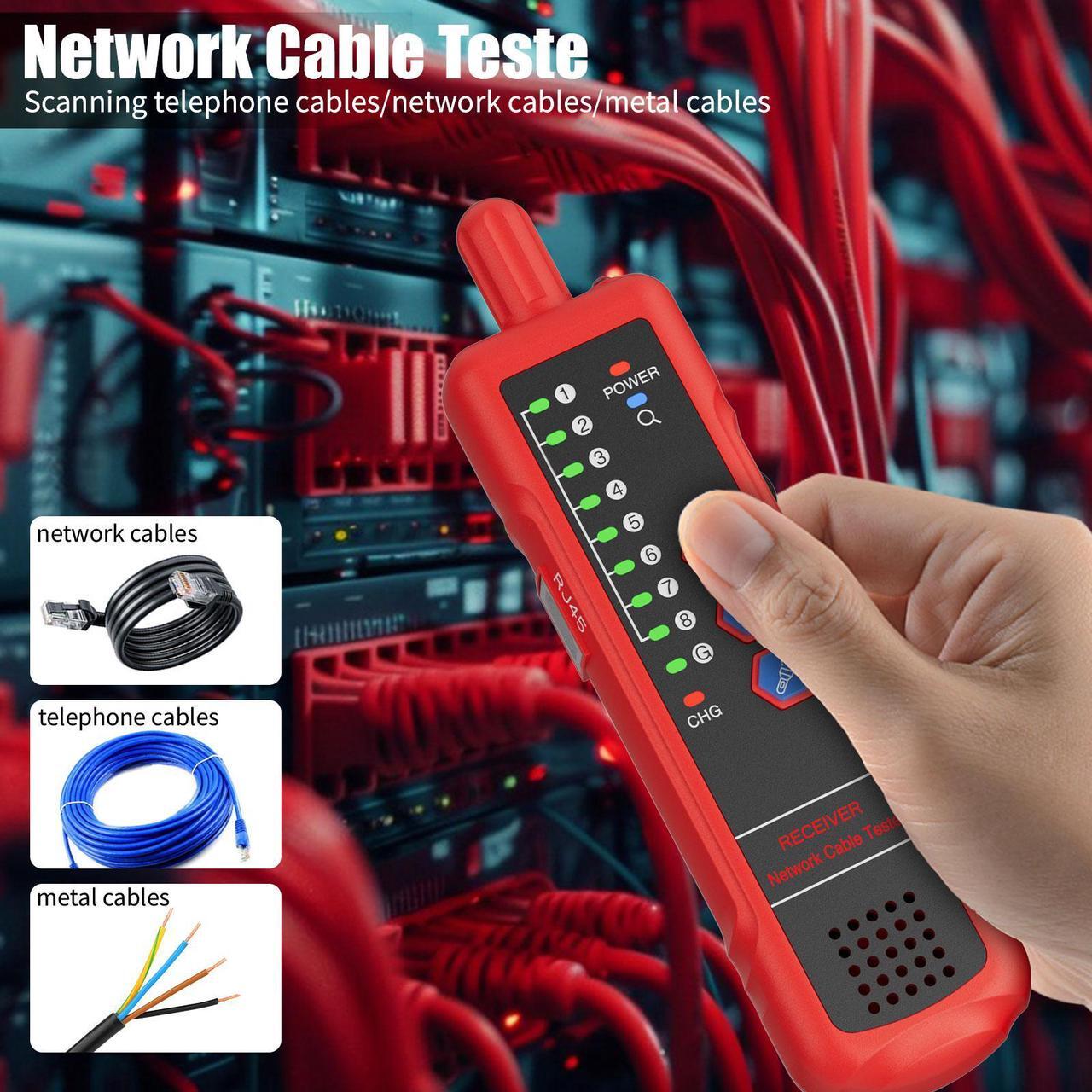 Alt view image 4 of 7 - U810TXU820RX Digital Cable Tester: RJ11/RJ45/Cat5/Cat6 Testing w/ 3km(9840ft) Range, Signal Tracing & Noise-Free Tech for Electricians & Home Networks