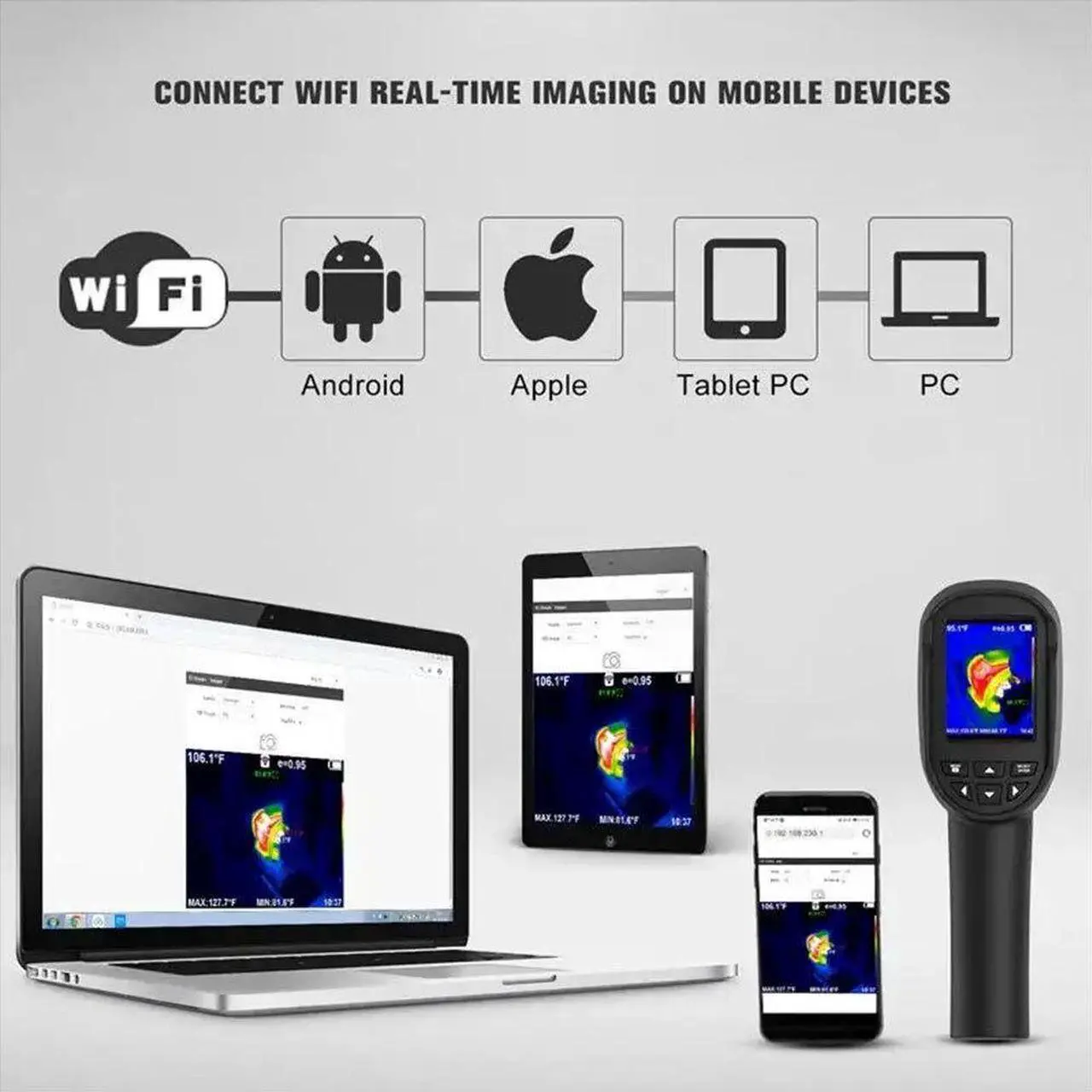 Alt view image 3 of 7 - HT-06 Thermal Imager Handheld Thermal Camera Resolution 256*192