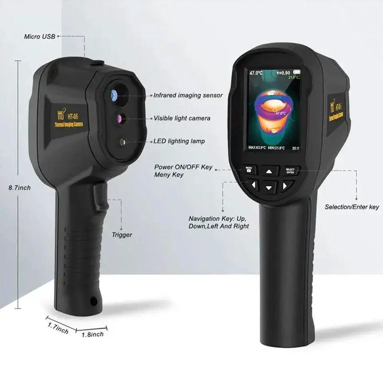 Alt view image 4 of 7 - HT-06 Thermal Imager Handheld Thermal Camera Resolution 256*192