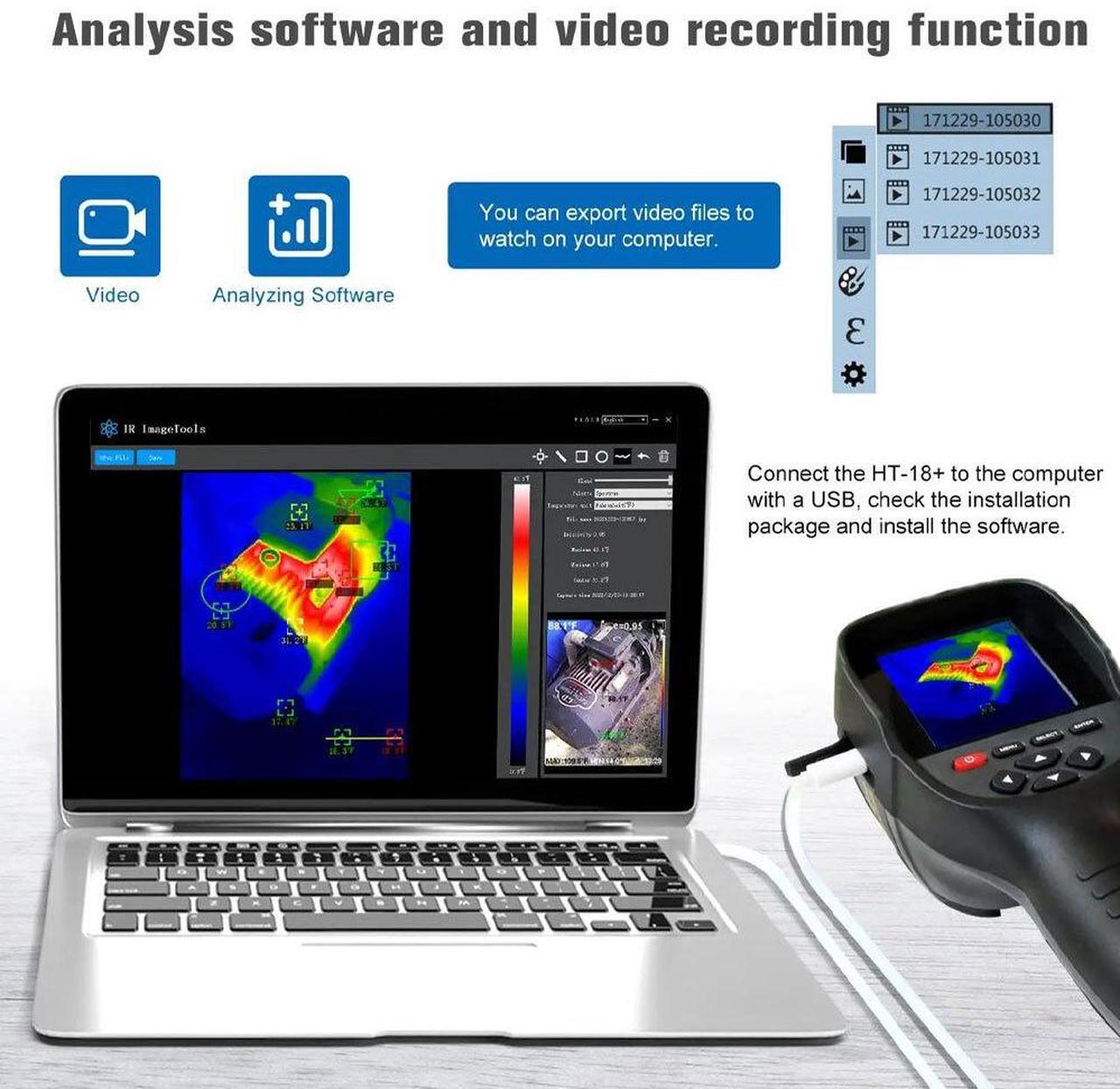 Alt view image 3 of 7 - HTi HT-18 Plus Thermal Camera 256X192 Thermal Imaging Camera IR Resolution 8Hz