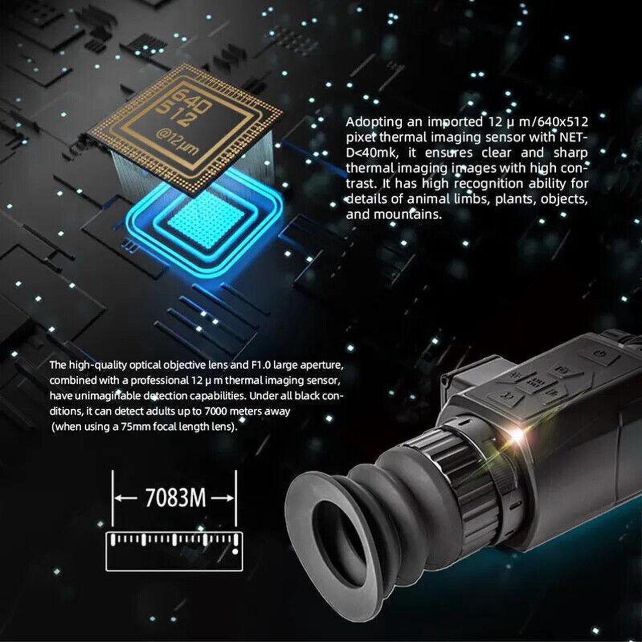 Alt view image 2 of 7 - Hti Ht-C19 35mm Thermal Scope Monocular IR Resolution 640X512 Hunting Thermal Imaging