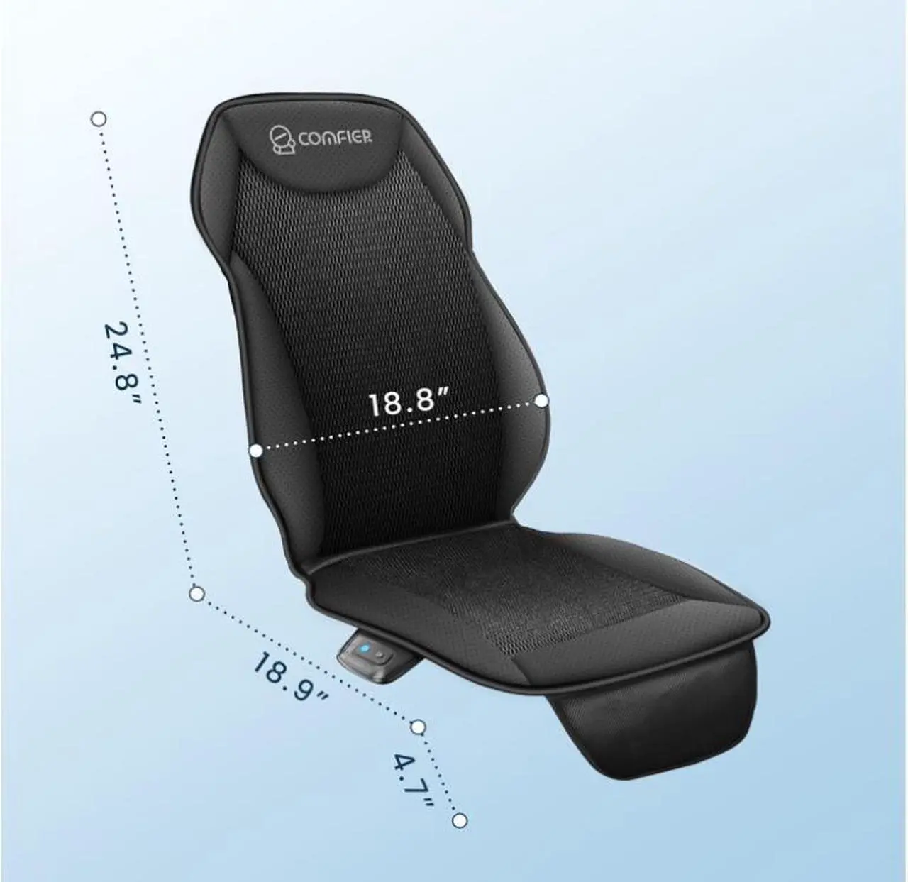 Alt view image 7 of 7 - Funda de asiento de coche de refrigeración para asientos delanteros de automóvil, almohadilla de enfriamiento negra de 12 V, fundas de asiento delantero para autos, camiones, SUV, universal