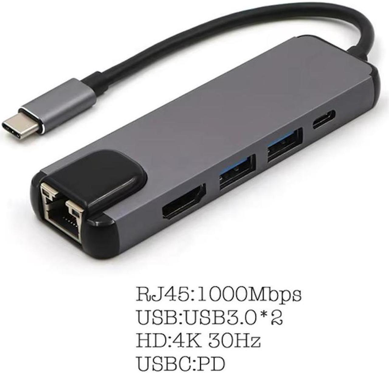 Alt view image 5 of 7 - USB Stick USB C-Dual HDMI 4K Docking Station USB 3.0 PD 100W Type C