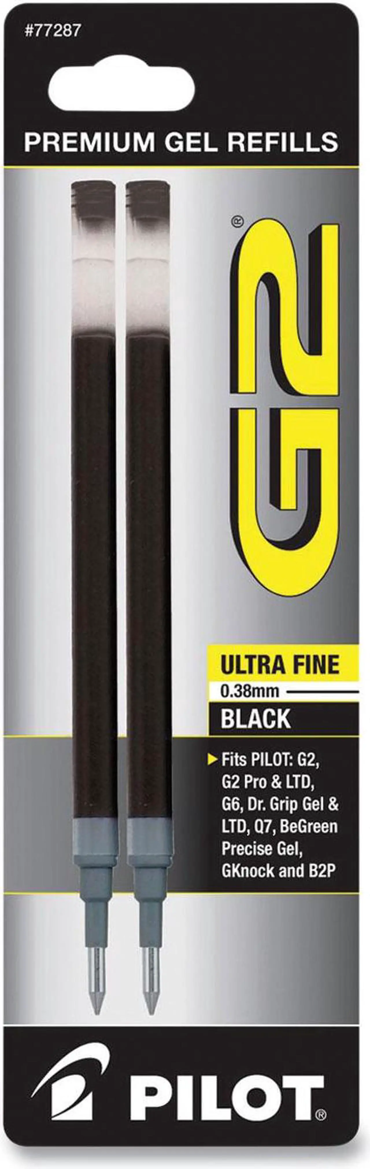 Alt view image 11 of 11 - Pilot Refill for Pilot G2 Gel Ink Pens Ultra Fine Point Black Ink 2/Pack 77287
