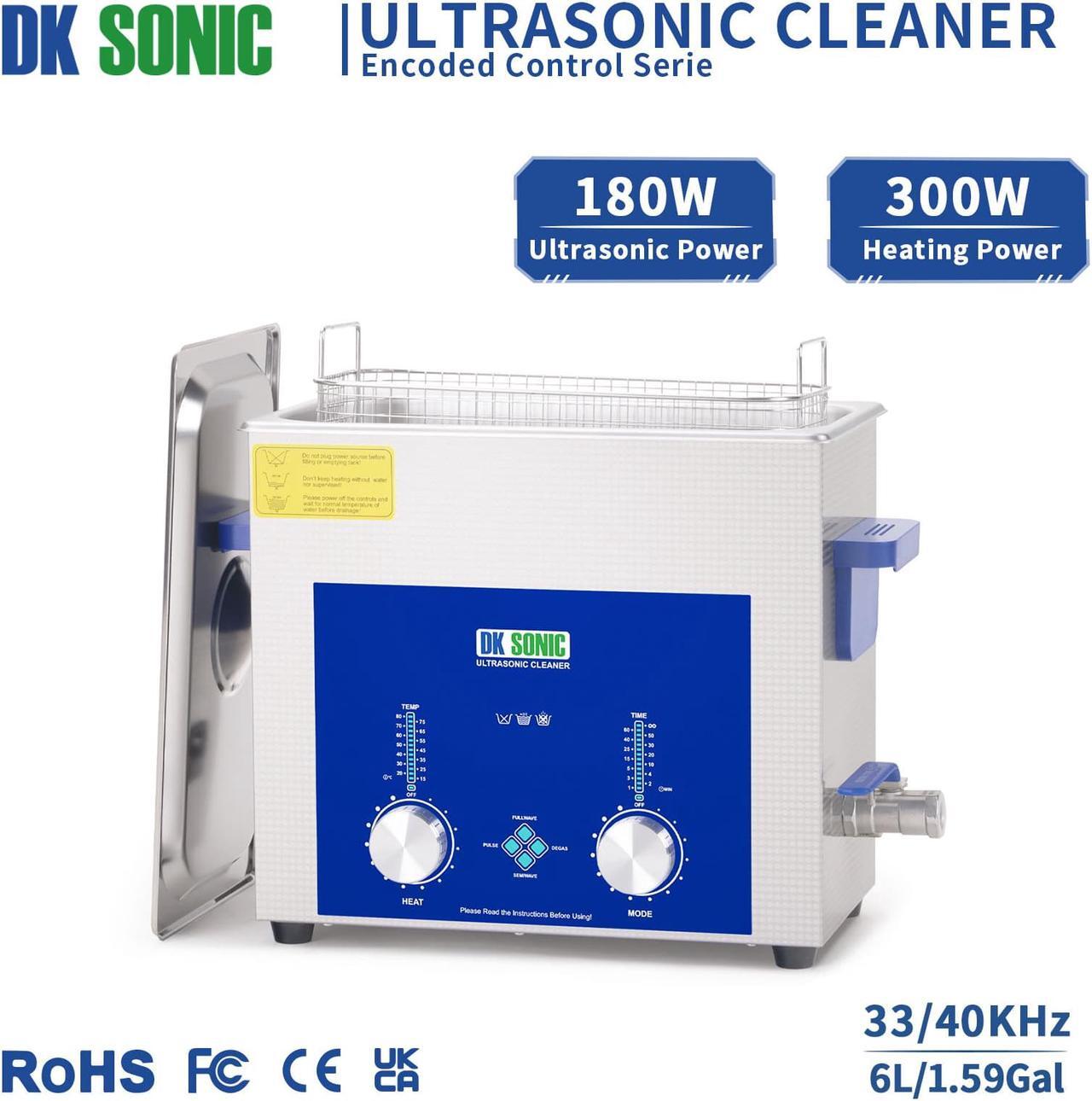 Alt view image 2 of 7 - DK SONIC Ultrasonic Cleaner - Ultrasonic Vinyl Record Cleaner,Sonic Cleaner,Ultrasound Gun,Lab Tool,Carburetor,Engine Parts Cleaning Machine with Encoded Timer and Heater(1.58Gal-6L)