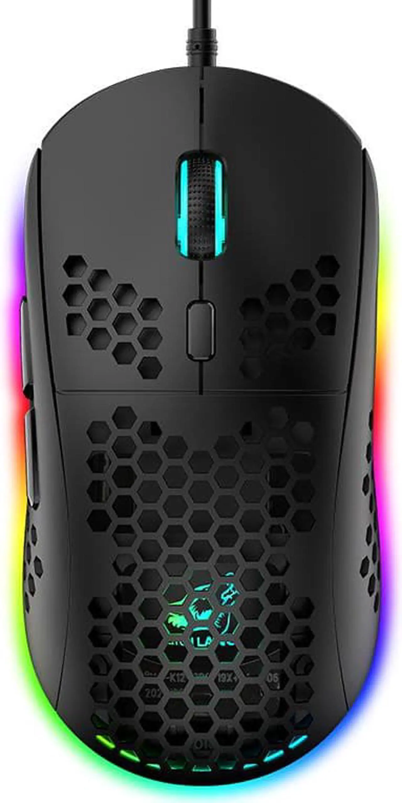 Main image of M8 Gaming Mouse, Honeycomb Hollow Design Ergonomic Wired Mouse with Backlight, up to 6400 DPI, RGB Gaming Mouse for Laptop DPI Adjustable Portable Computer Accessory, Black
