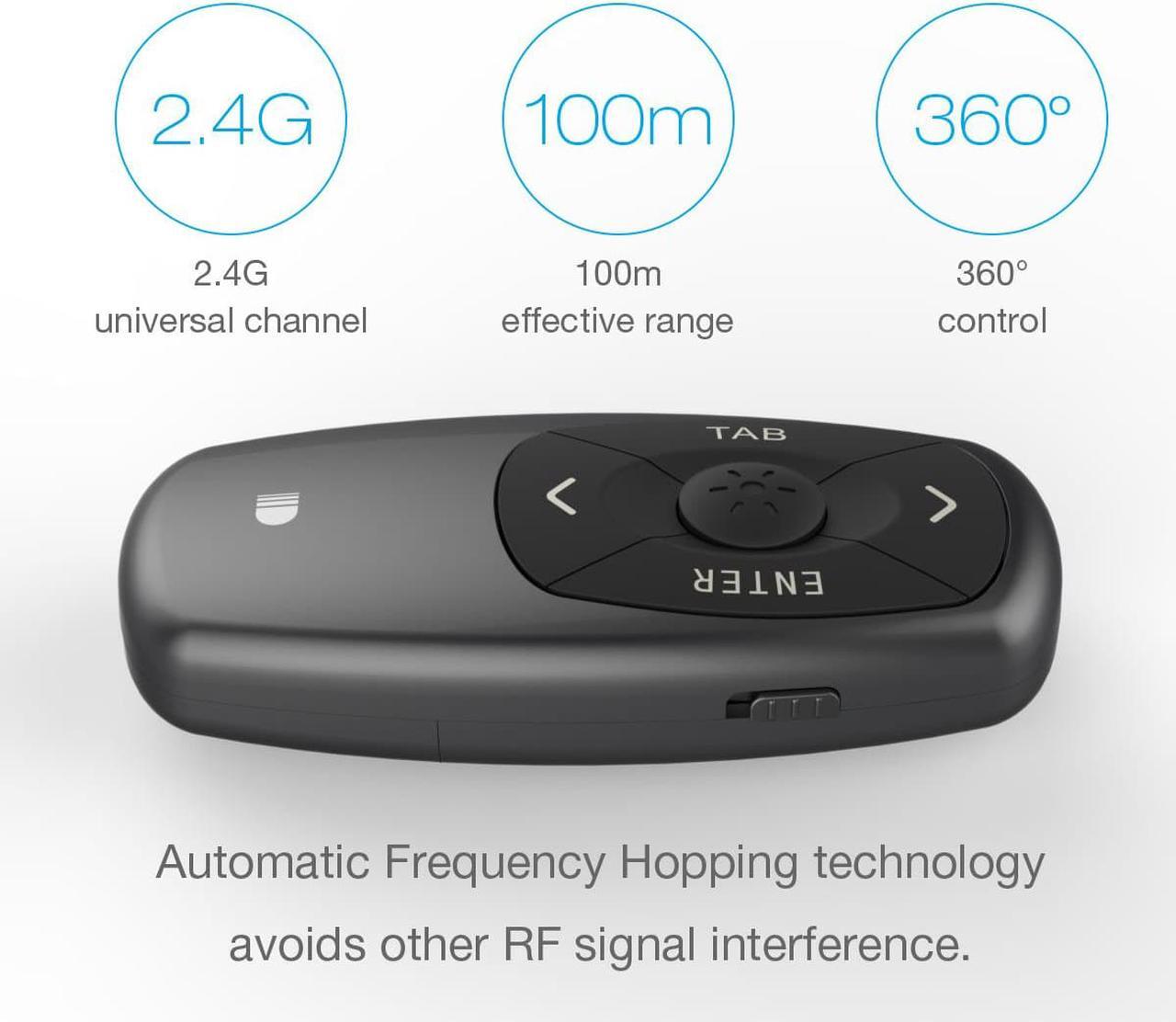 Alt view image 4 of 7 - Portable Mini Black Wireless Presenter Doosl Wireless Laser Presenter Rechargeable Powerpoint Presentation Remote Control Pen