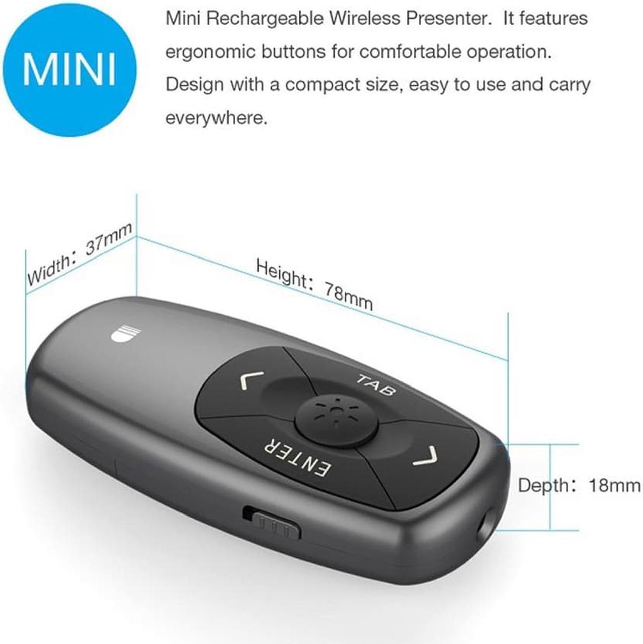 Alt view image 7 of 7 - Portable Mini Black Wireless Presenter Doosl Wireless Laser Presenter Rechargeable Powerpoint Presentation Remote Control Pen