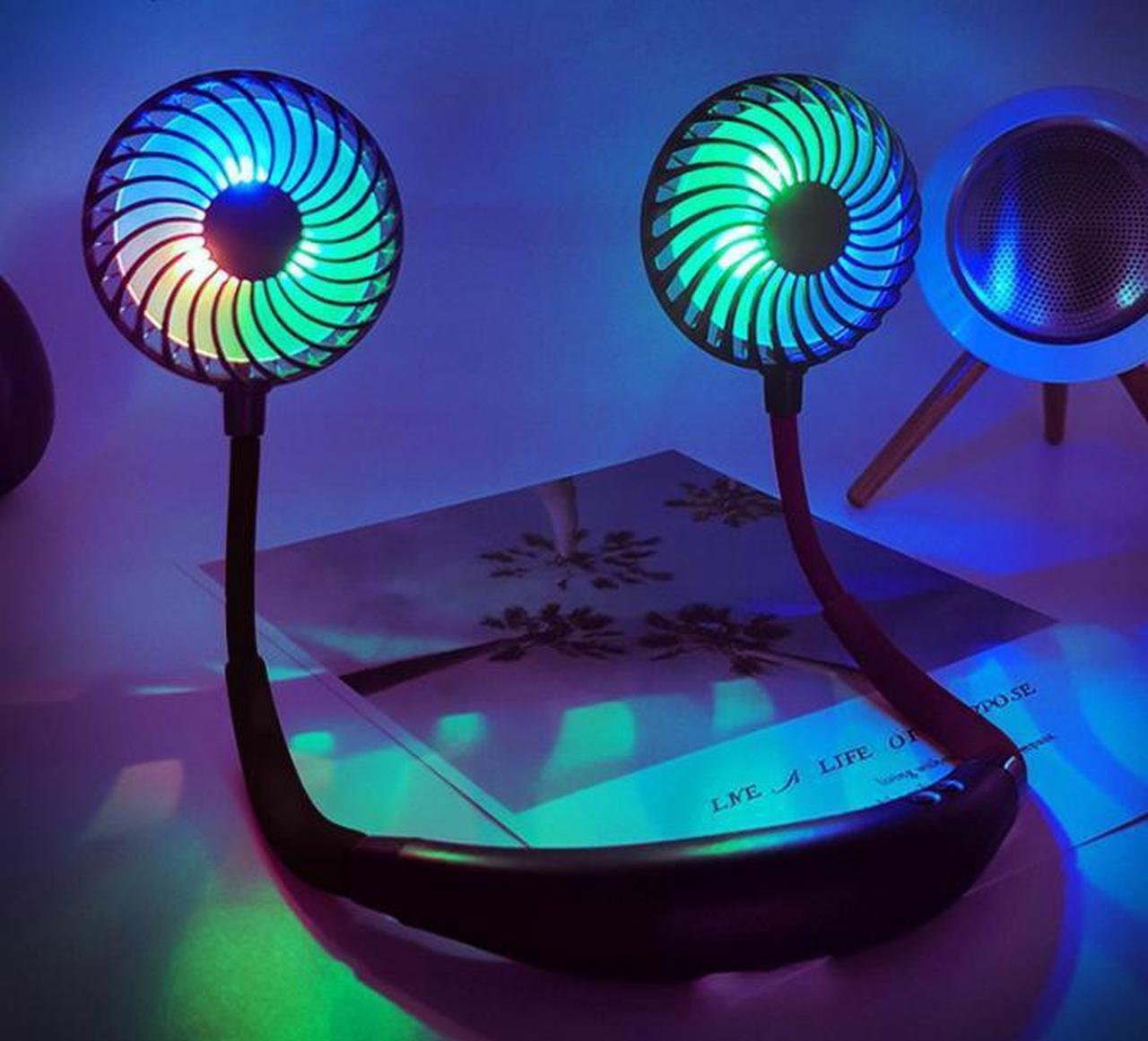 Alt view image 6 of 7 - Neck Fan, Rechargeable Battery Operated Portable Fan 2600mAh, Hands Free Personal Fan Hang Around Neck Fans, Wearable Small Fan for Outdoor Working Battery Powered USB Fan Over 12 Hours Constant Cool