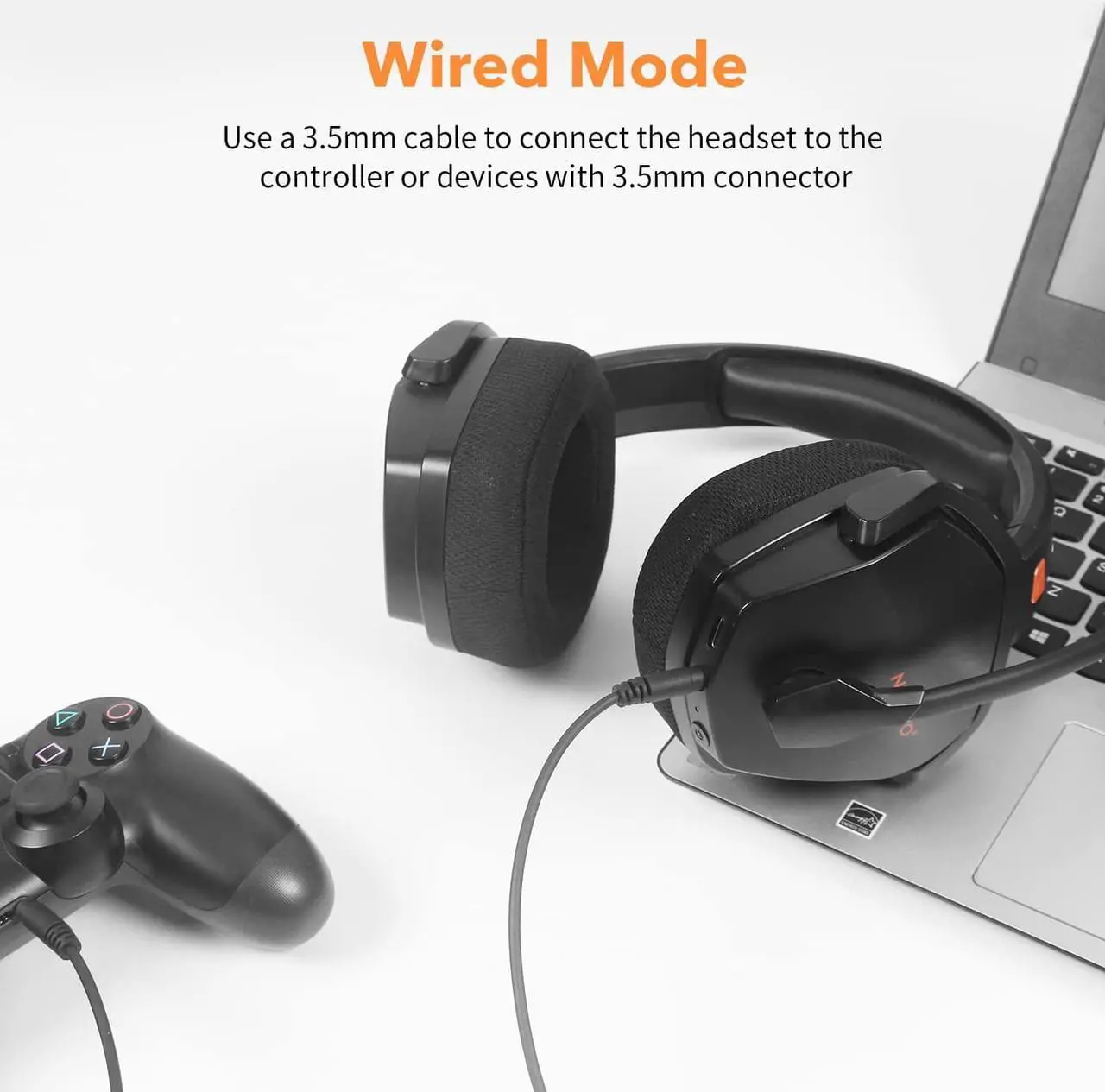 Alt view image 3 of 7 - G06 Wireless Gaming Headset with Microphone for PS5, PS4, PC, Mac, 3-in-1 Gamer Headphones wit Mic, 2.4GHz Wireless for PS Console, Bluetooth Mode for Switch, Wired Mode for Controller