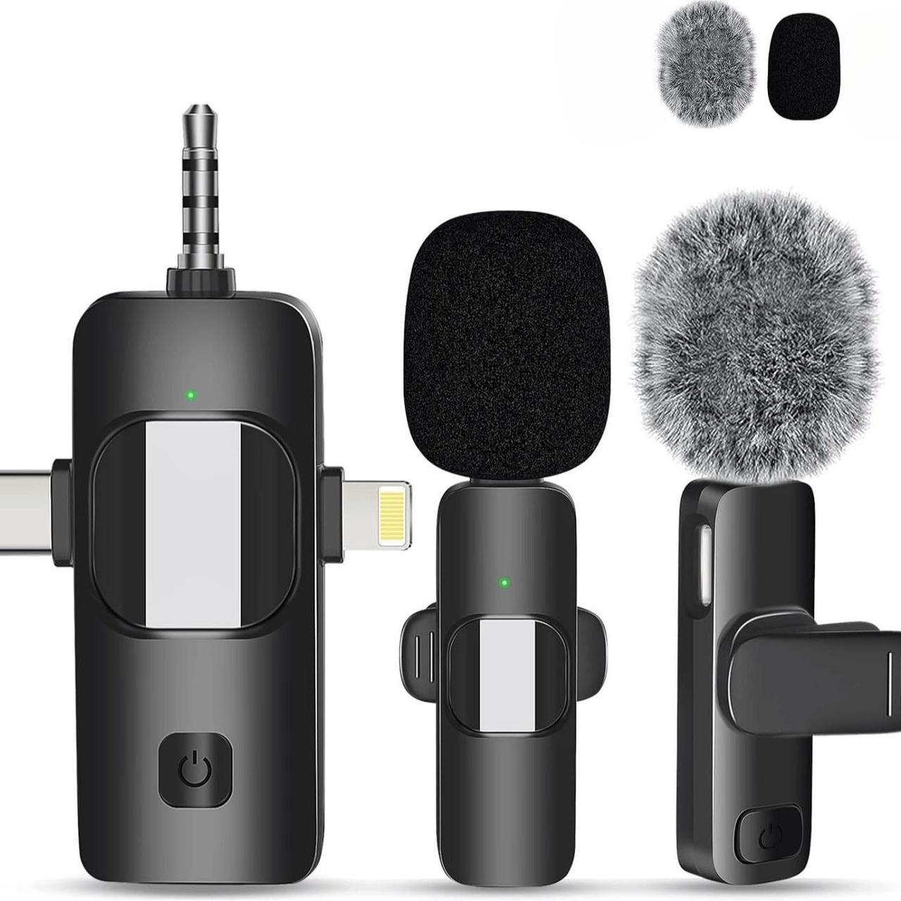 Alt view image 7 of 7 - Dual Wireless Lavalier Microphones for iPhone Android Camera Laptop PC, 4 in 1 Wireless Lapel Mic for Video Recording Vlog, YouTube, TikTok, With Lightning/USB-C/3.5mm/USB Plug