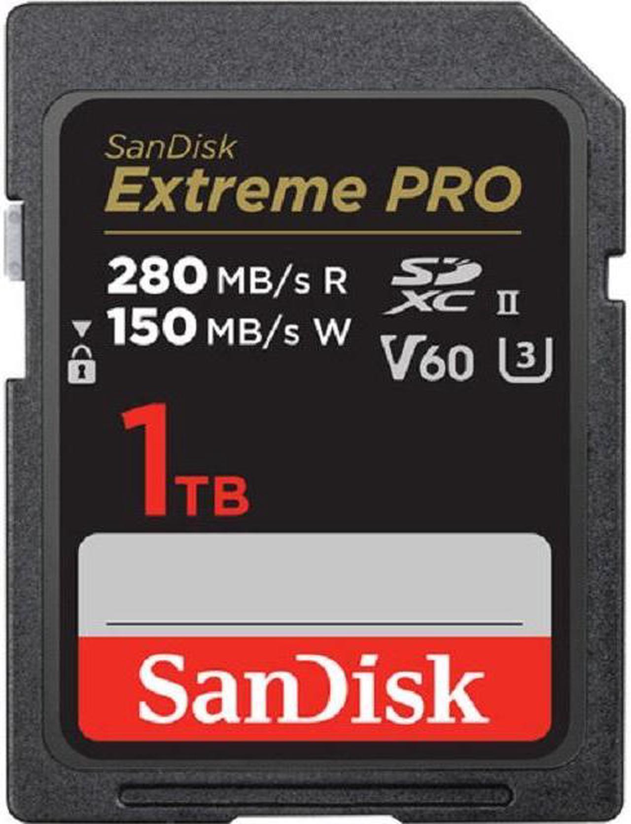 SanDisk SDXC Extreme PRO 280MB/s UHS-II Flash Memory Card 1TB