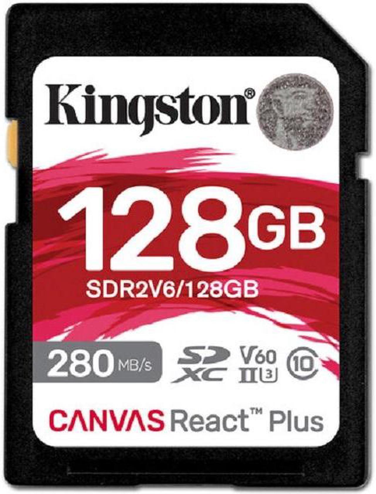 Kingston SDXC Canvas React Plus UHS-II V60 280MB/s SD Memory Card 128GB