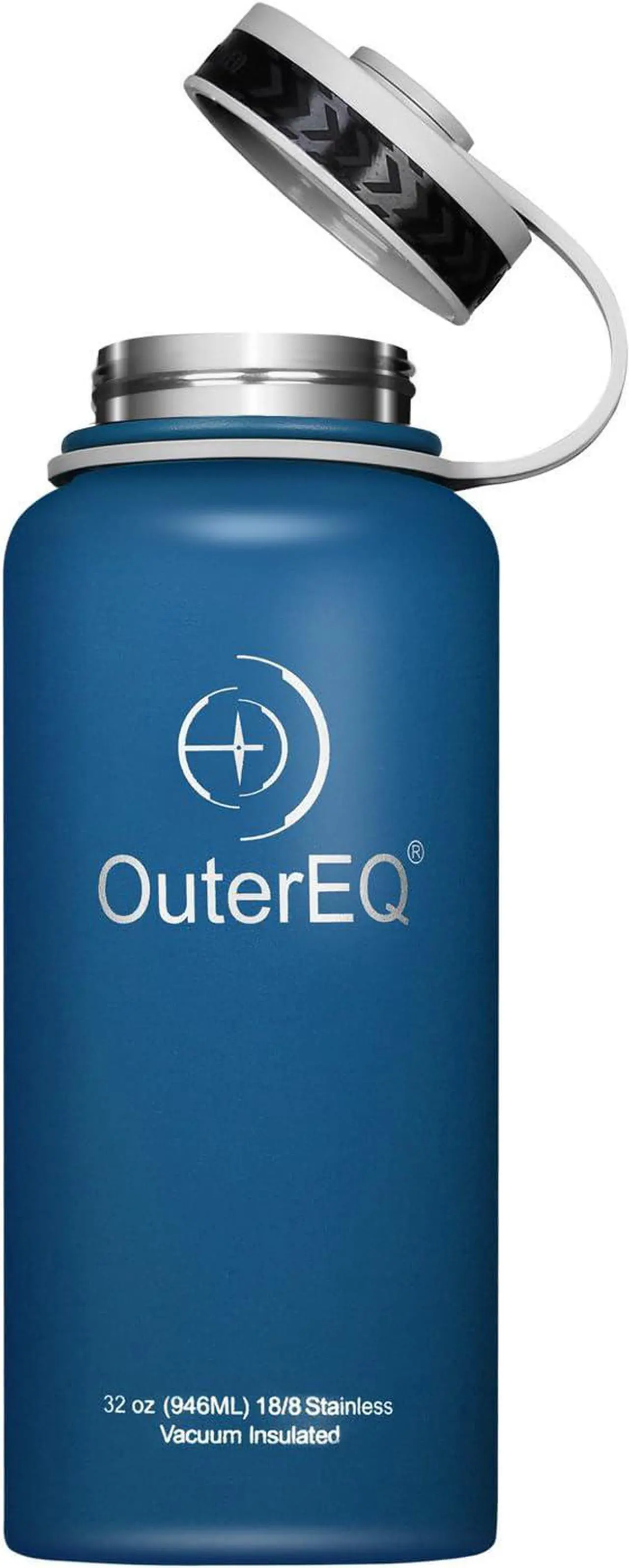 Alt view image 2 of 7 - OuterEQ 32 oz Vacuum Insulated Stainless Steel Water Bottle Blue