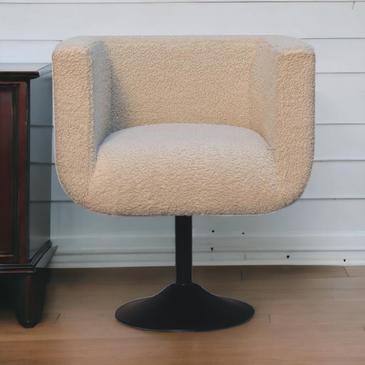 Main image of Artisan Furniture Cream Boucle Swivel Chair