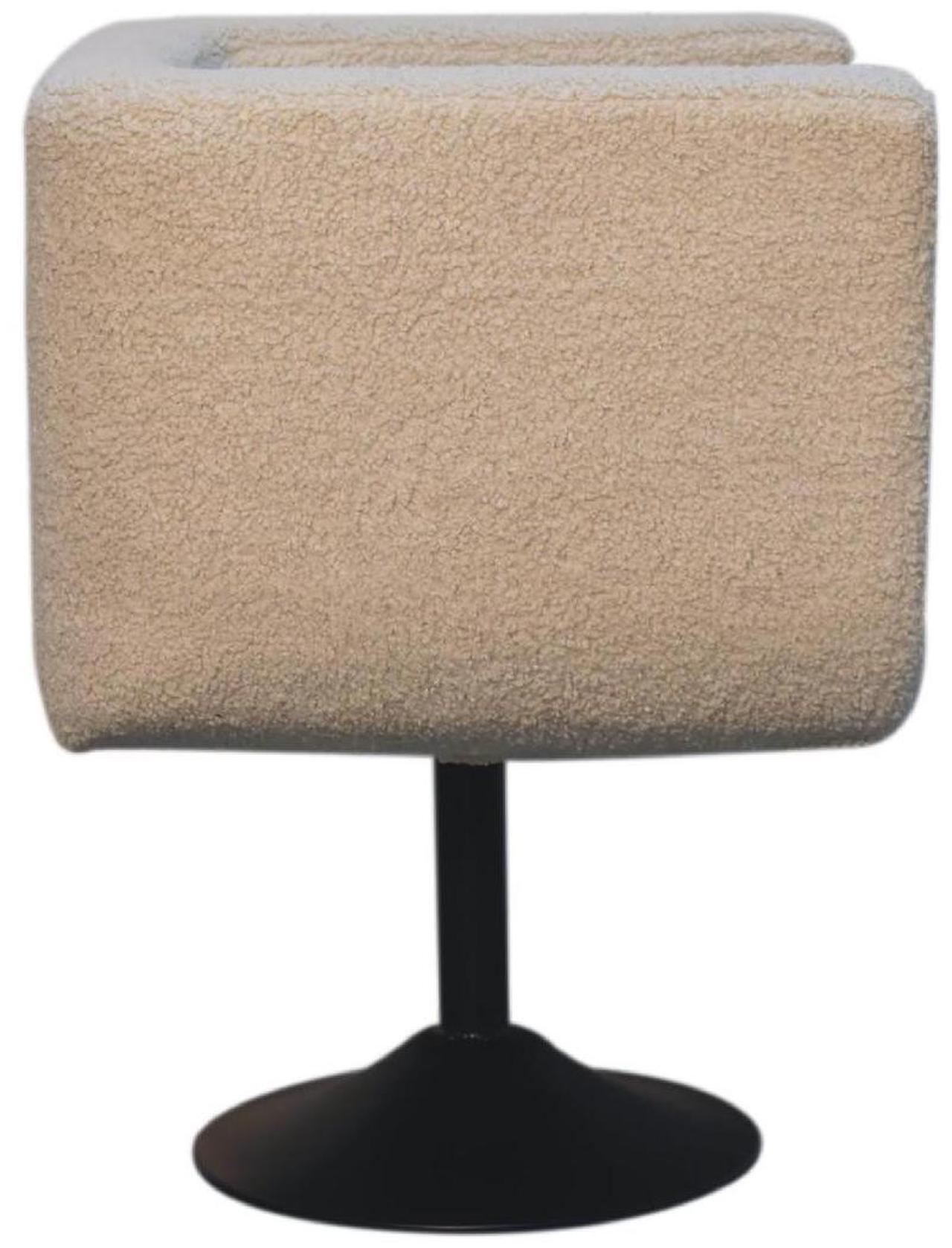 Alt view image 2 of 7 - Artisan Furniture Cream Boucle Swivel Chair
