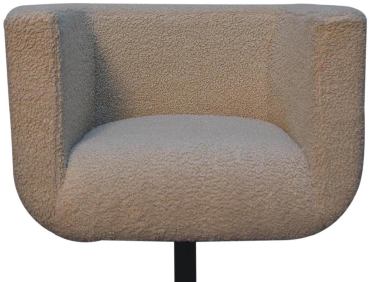 Alt view image 4 of 7 - Artisan Furniture Cream Boucle Swivel Chair