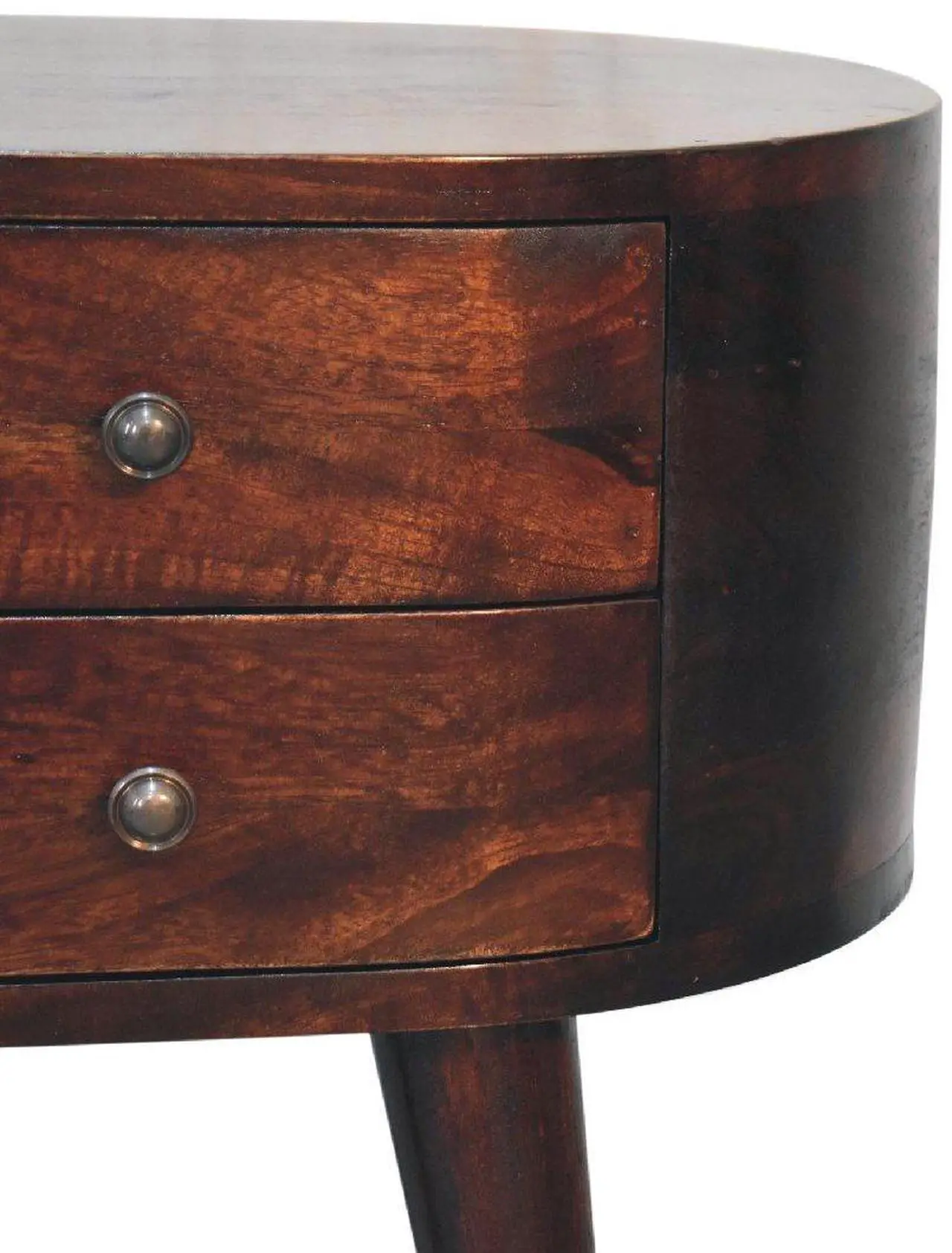 Alt view image 2 of 7 - Artisan Furniture Light Walnut Rounded nightstand Table