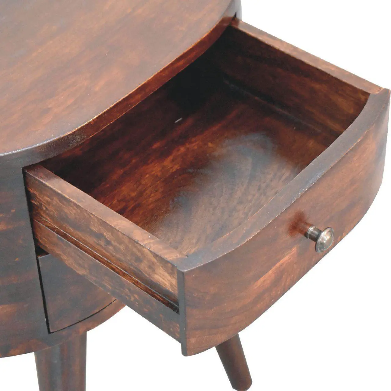 Alt view image 4 of 7 - Artisan Furniture Light Walnut Rounded nightstand Table