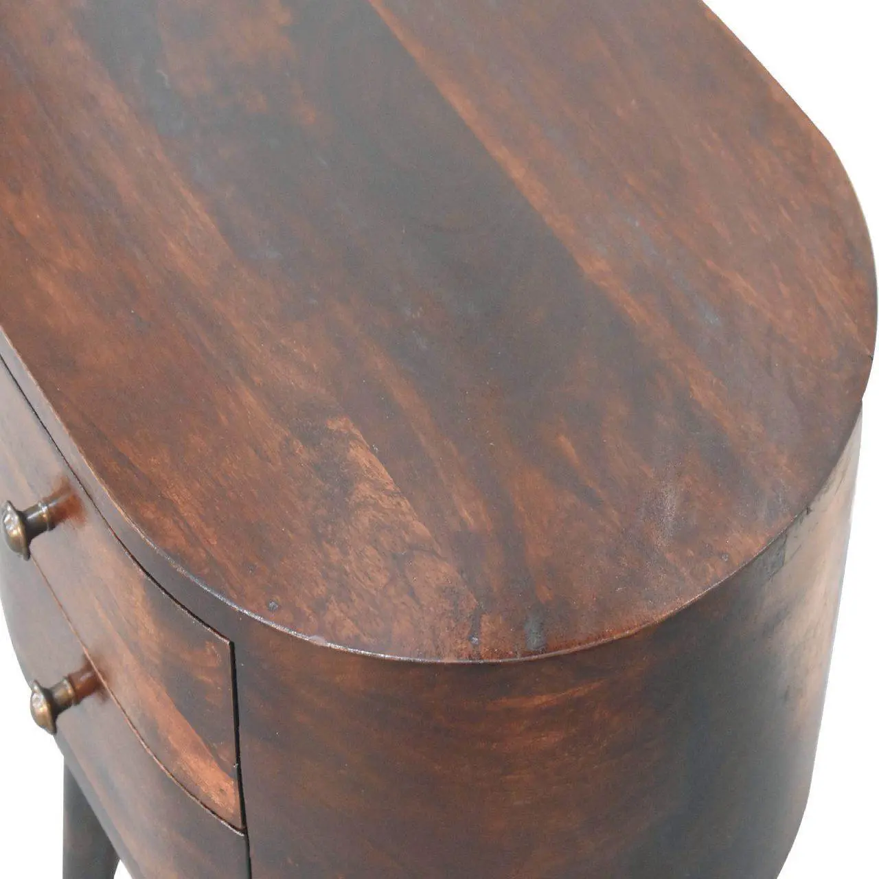 Alt view image 3 of 7 - Artisan Furniture Light Walnut Rounded nightstand Table
