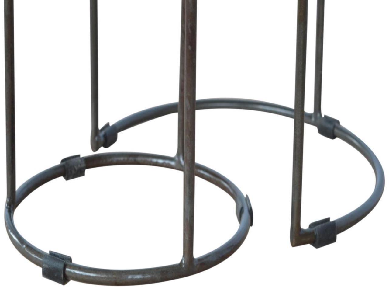 Alt view image 3 of 7 - Artisan Furniture Round Stool Set of 2 with Iron Base