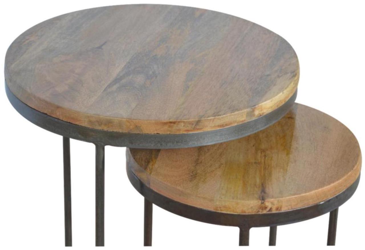 Alt view image 5 of 7 - Artisan Furniture Round Stool Set of 2 with Iron Base