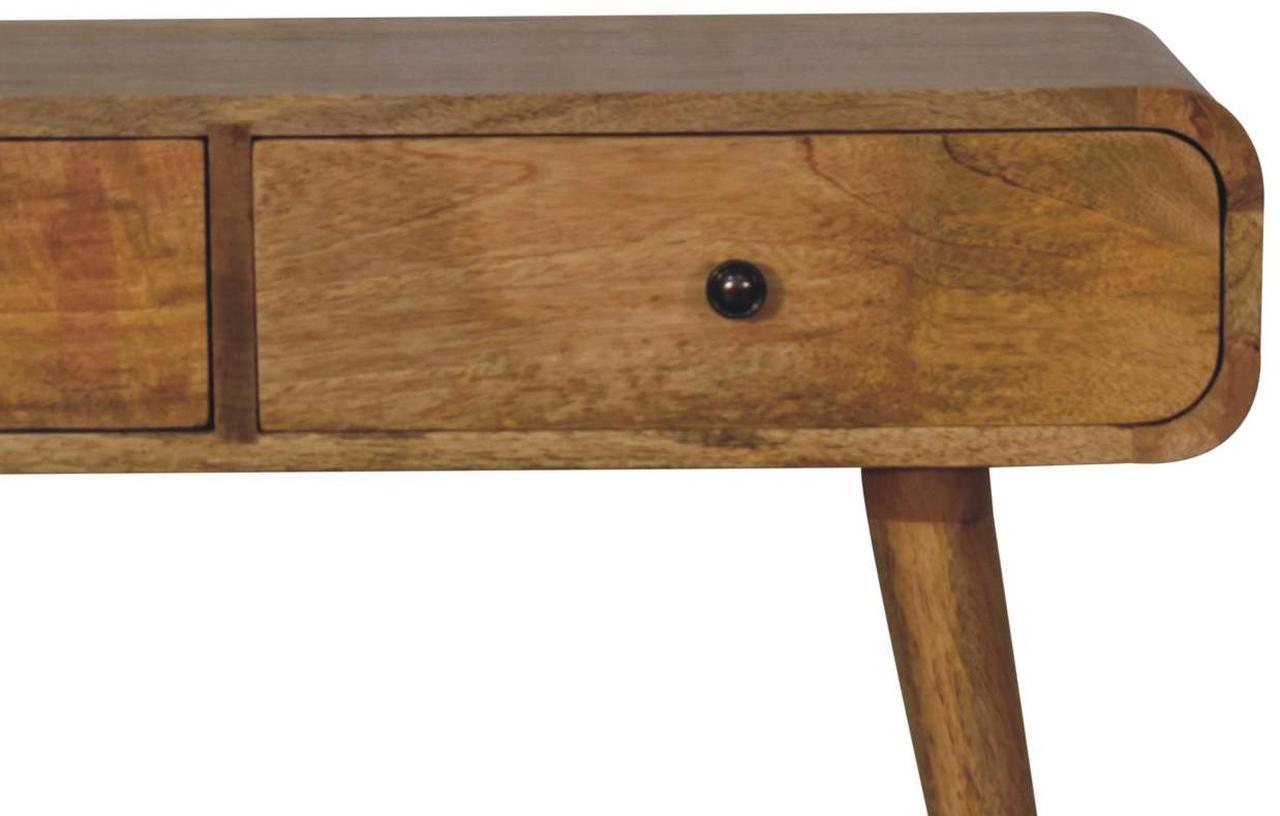 Alt view image 4 of 7 - Artisan Furniture Solid Wood Oak-ish Curved Hallway Table