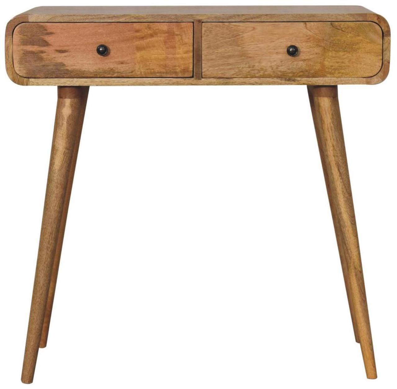 Alt view image 7 of 7 - Artisan Furniture Solid Wood Oak-ish Curved Hallway Table