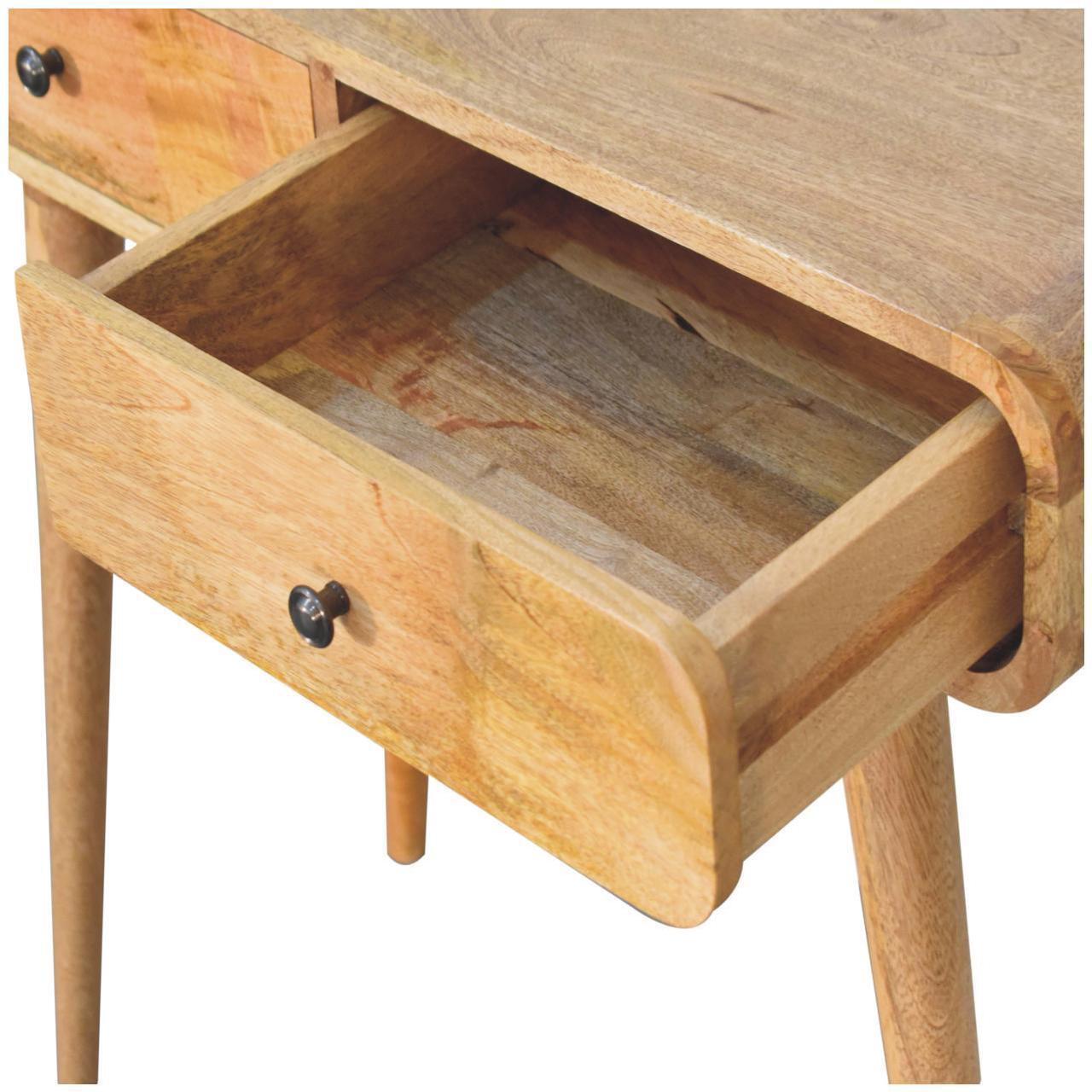 Alt view image 6 of 7 - Artisan Furniture Solid Wood Oak-ish Curved Hallway Table