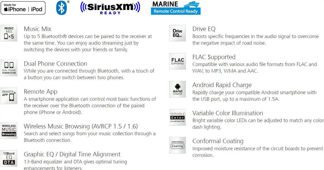 Alt view image 3 of 8 - Kenwood PKG-MR382BT Marine Audio Package: KMR-D382BT Bluetooth Stereo & Speakers