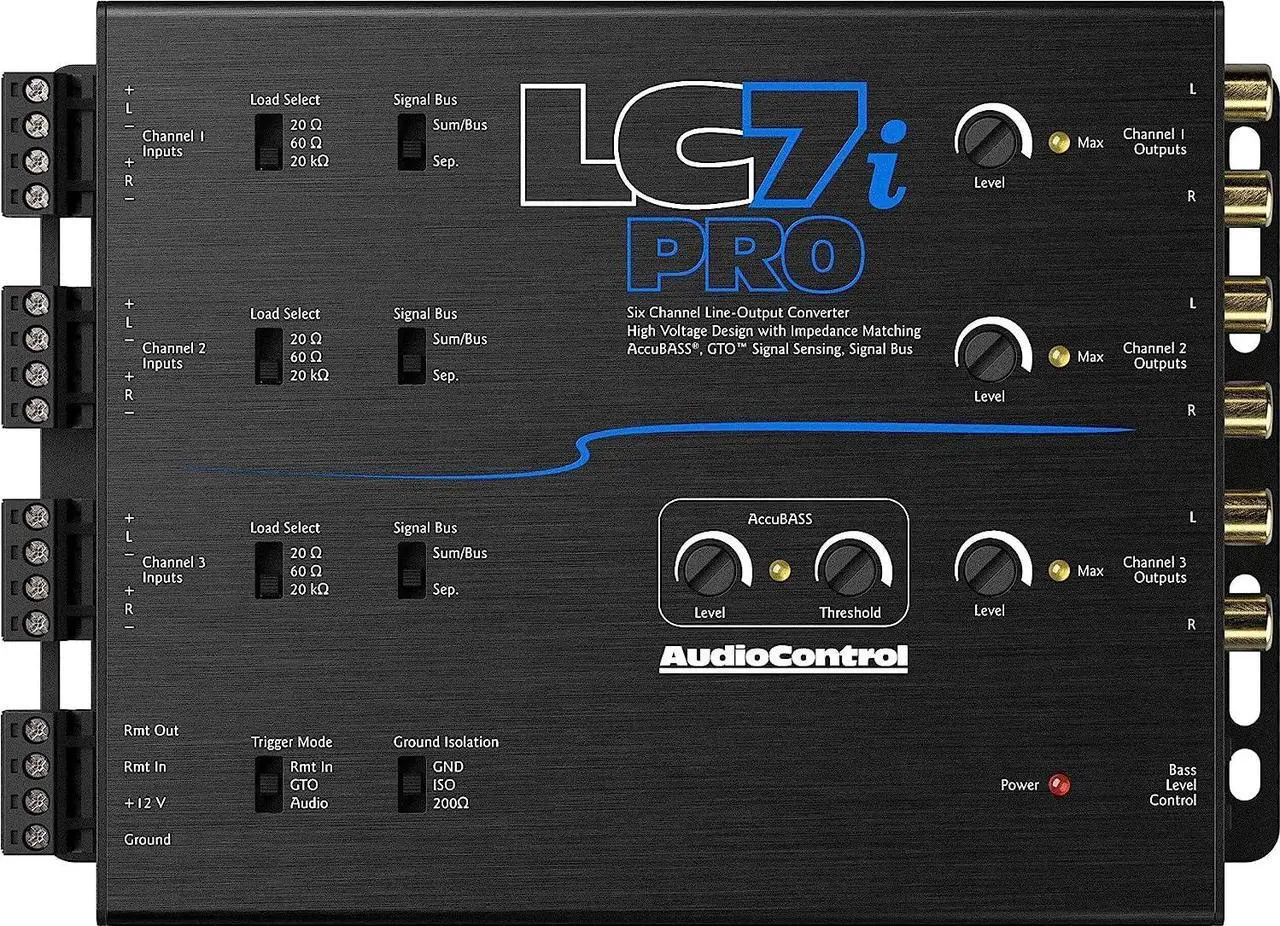 Alt view image 3 of 7 - AudioControl LC7i PRO 6-Channel AccuBASS Line Out Converter w/ ACR-1 Dash Remote