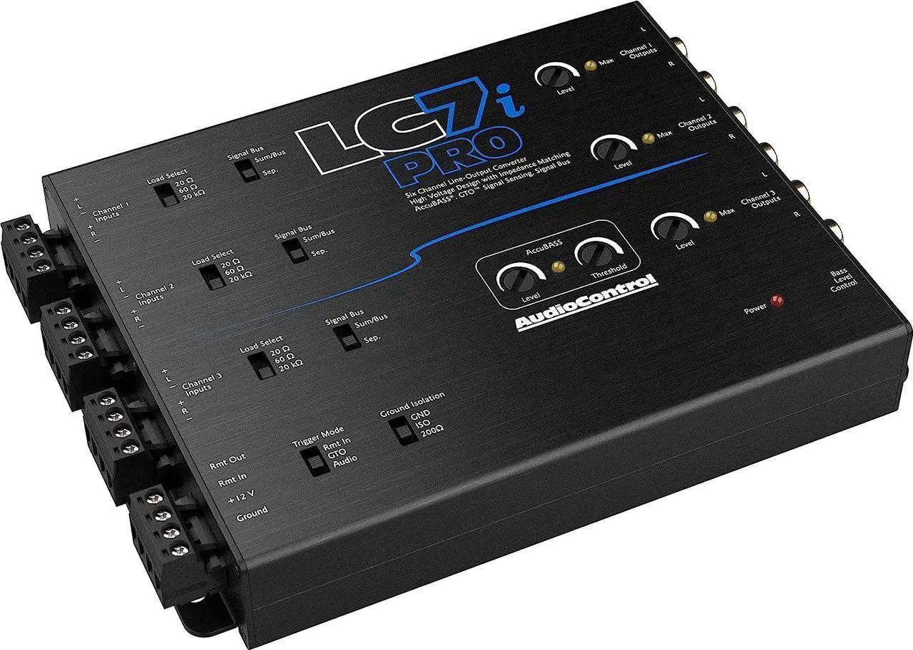Alt view image 5 of 7 - AudioControl LC7i PRO 6-Channel AccuBASS Line Out Converter w/ ACR-1 Dash Remote
