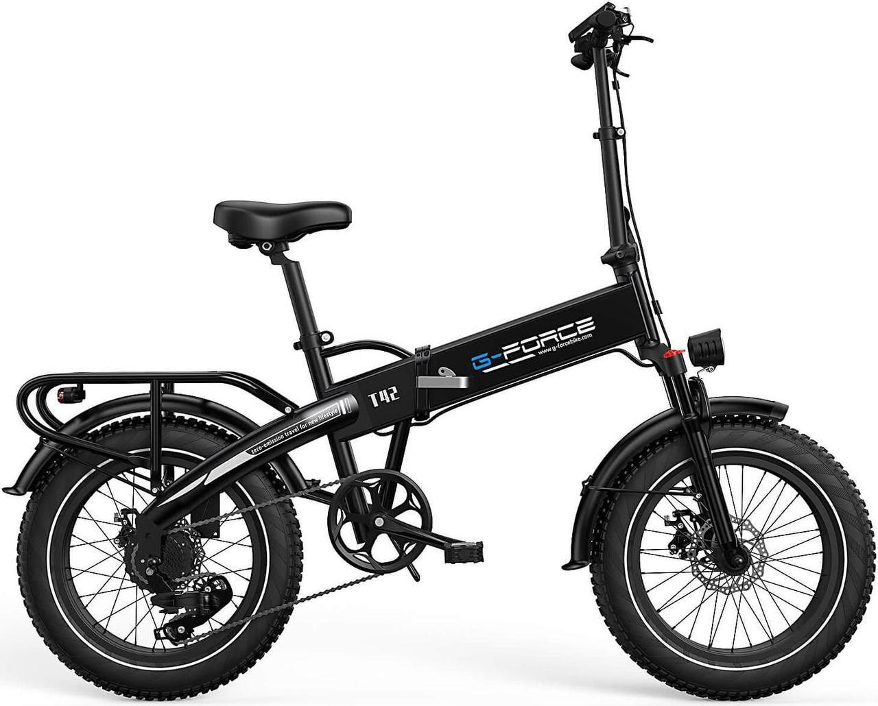 G-force Electric Bike, 750W Motor Folding Ebike for Adults 48V 16AH Removable Battery 20''x4.0''Fat Tire, Shimano 7-Speed, Hydraulic Disc Brakes, Adustable Suspension