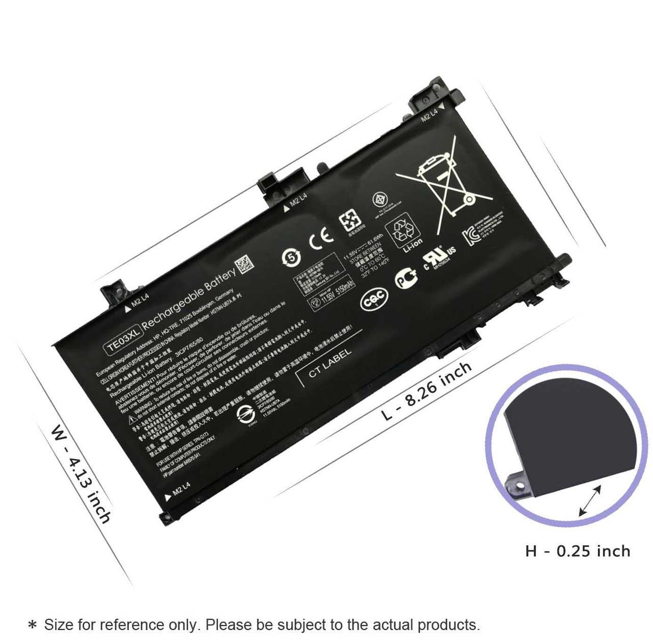 thumbnail interactive-video image 1 of Replacement Laptop Battery TE03XL For HP Omen 15-ax000 & Pavilion 15-bc000 Series - Compatible With TPN-Q173, HSTNN-UB7A 1 of 5