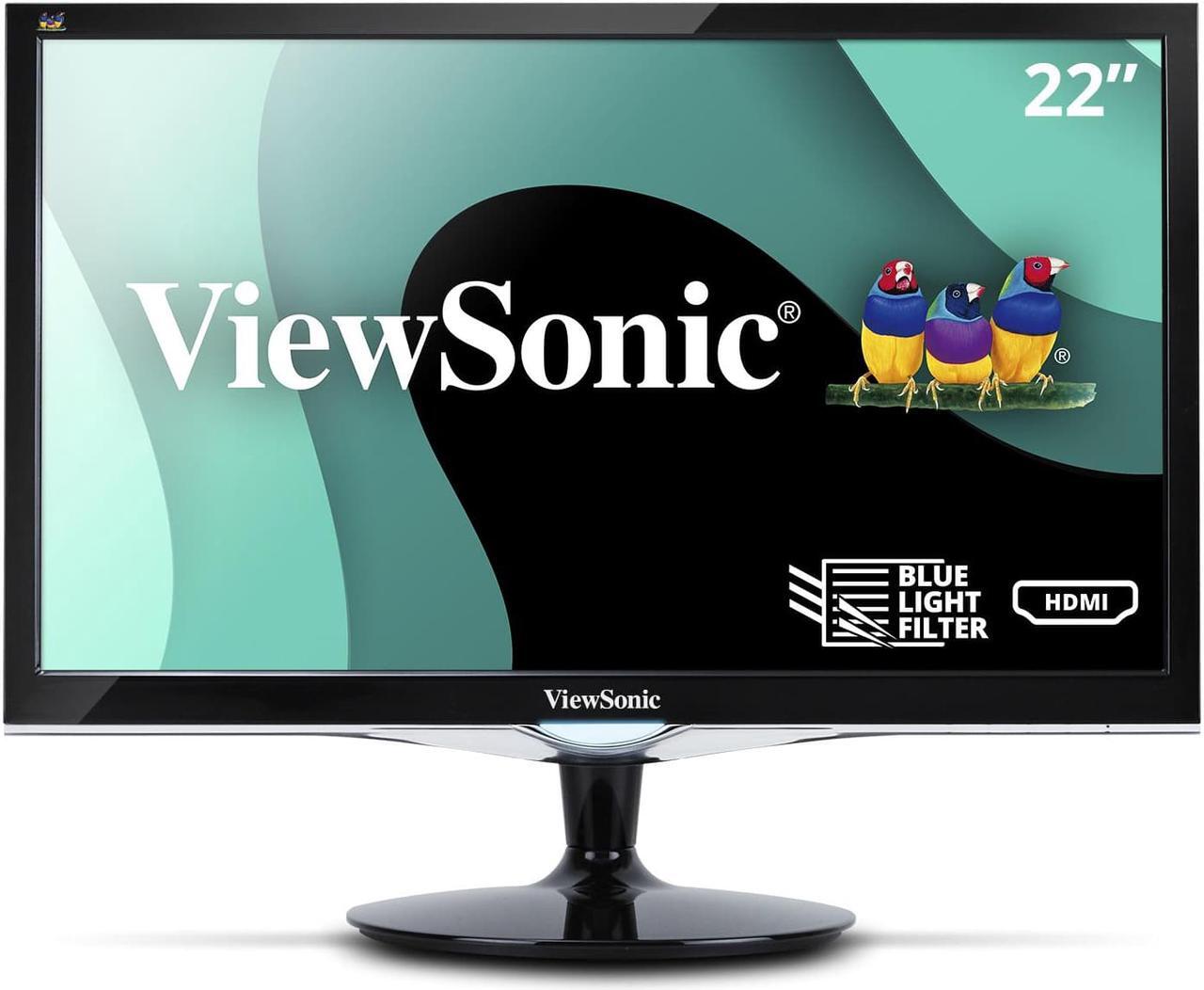 Alt view image 7 of 20 - Viewsonic VX2252mh 22" LED Monitor - 2 ms - Adjustable Monitor Angle - 1920 x 1080 - 250 Nit - 1,000:1 - Full HD - Speakers - DVI - HDMI - VGA - ENERGY STAR, RoHS
