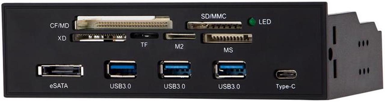 5.25" PC Computer Front Panel with USB 3.0 Hub Card Reader USB 3.1 & eSATA Port