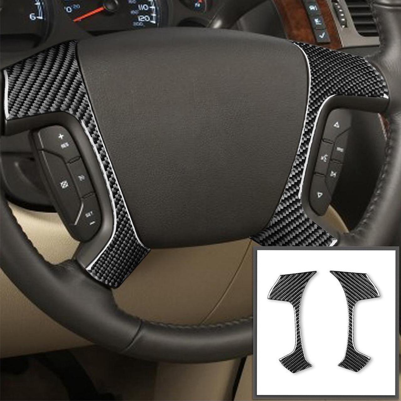 1 Set Carbon Fiber Steering Wheel Cover Trim For Silverado Tahoe Sierra