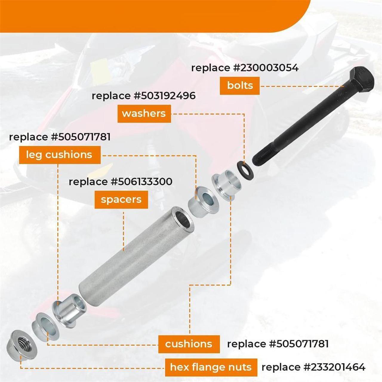 Alt view image 3 of 5 - Furulu Front End Ski Leg Repair Kit Fits For Ski-Doo Snowmobile 2003-2015