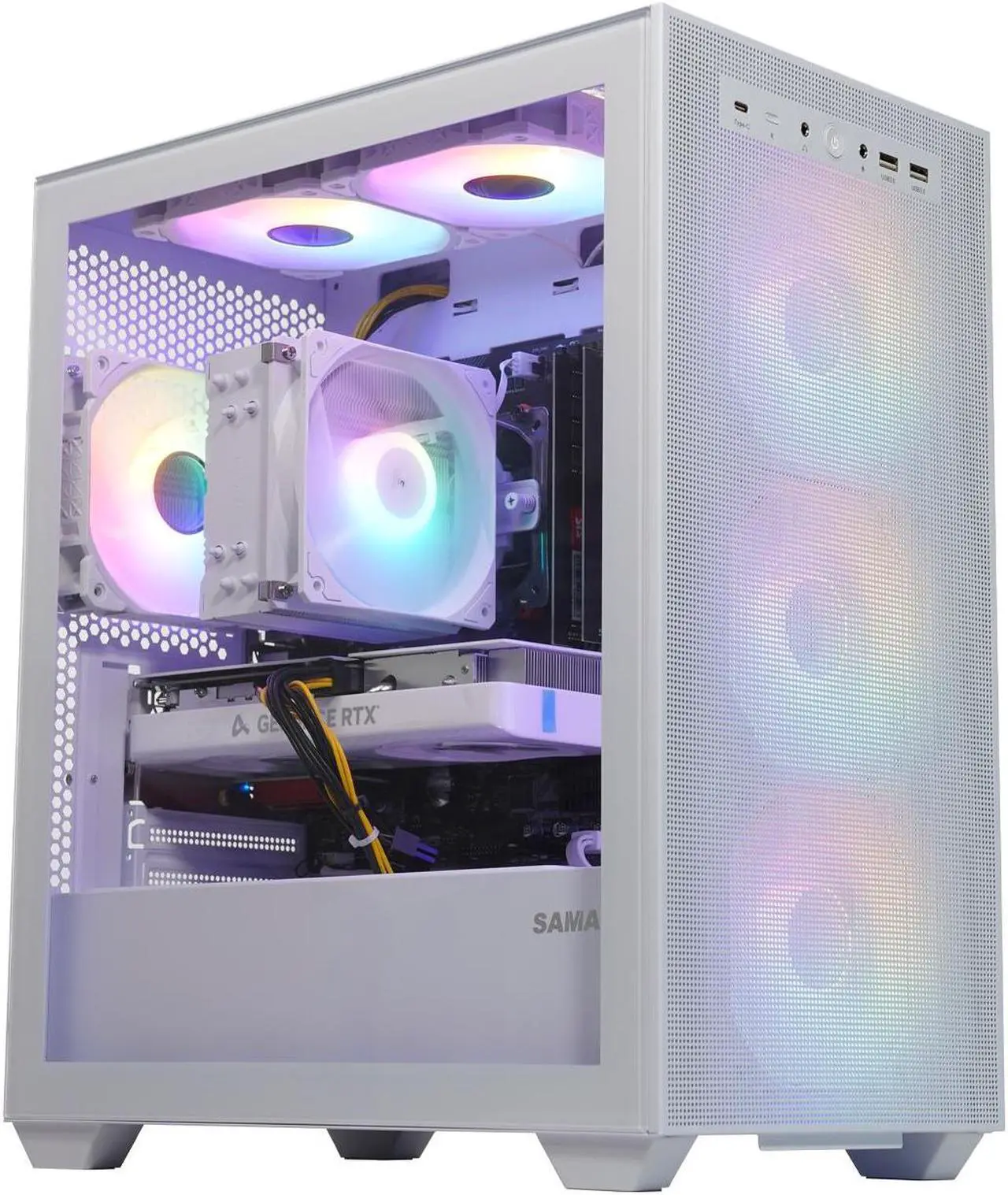 Main image of SEJISHI(R7 5700X+RTX 4060) Gaming PC AMD Ryzen 7 5700X 3.4GHz to 4.6GHZ, NVIDIA GeForce RTX4060,32GB(16G*2)DDR4 3200MHz,M.2 1TB SSD,600W psu,Win 11 Ready, Gaming Desktop computer