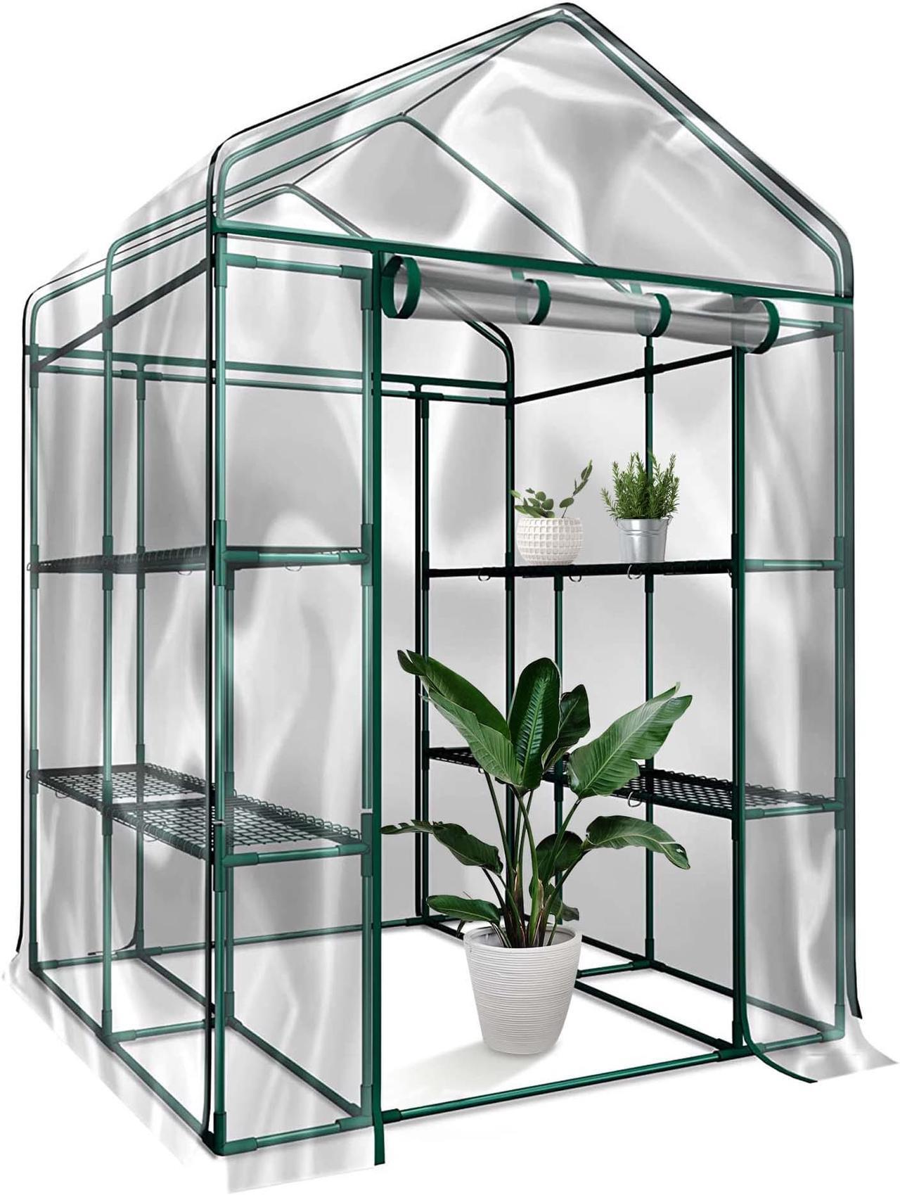 Main image of Aukfa Walk-In Greenhouse Portable Indoor/Outdoor Mini 56 W, Transparent