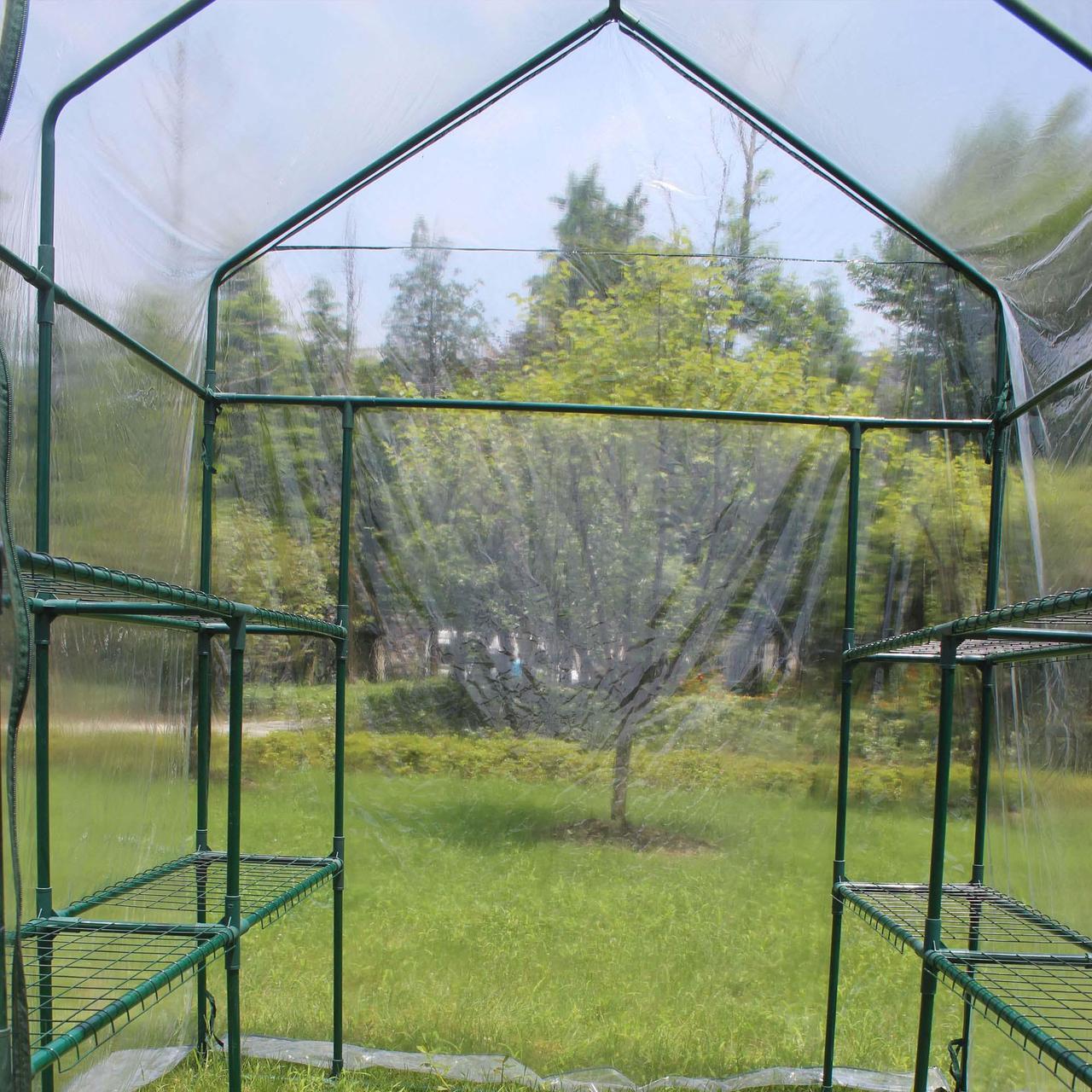 Alt view image 5 of 6 - Aukfa Walk-In Greenhouse Portable Indoor/Outdoor Mini 56 W, Transparent
