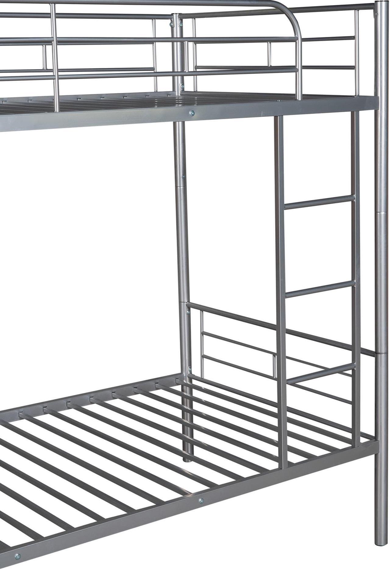 Alt view image 4 of 7 - Anysun Metal Bunk Bed Twin over Twin, Twin Bed Frame for Kids Adults, Bunk Bed Convertible into 2 Beds, Gray